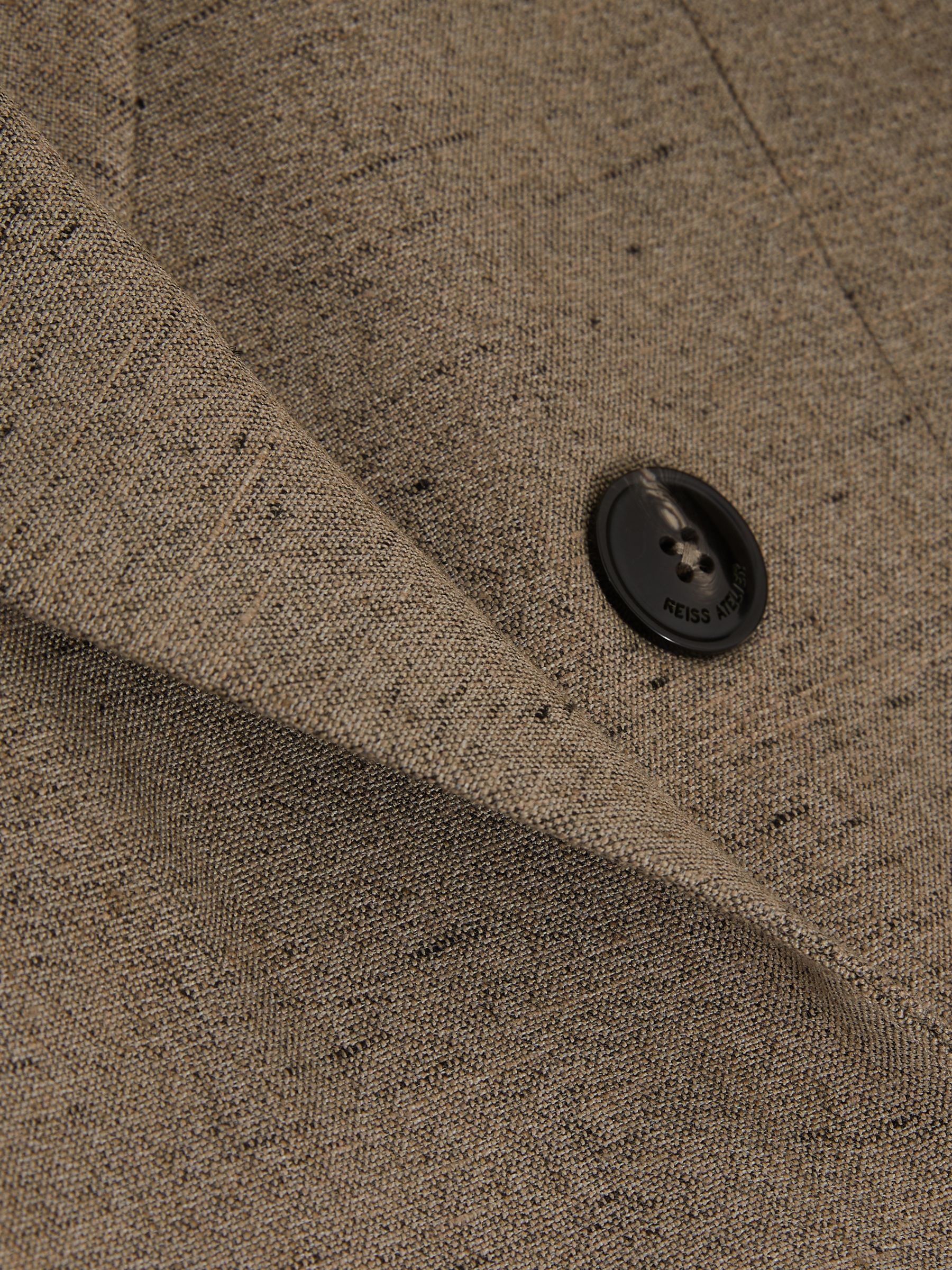 Atelier Double-Breasted Suit Jacket With Linen in Grey - Image 7 of 7