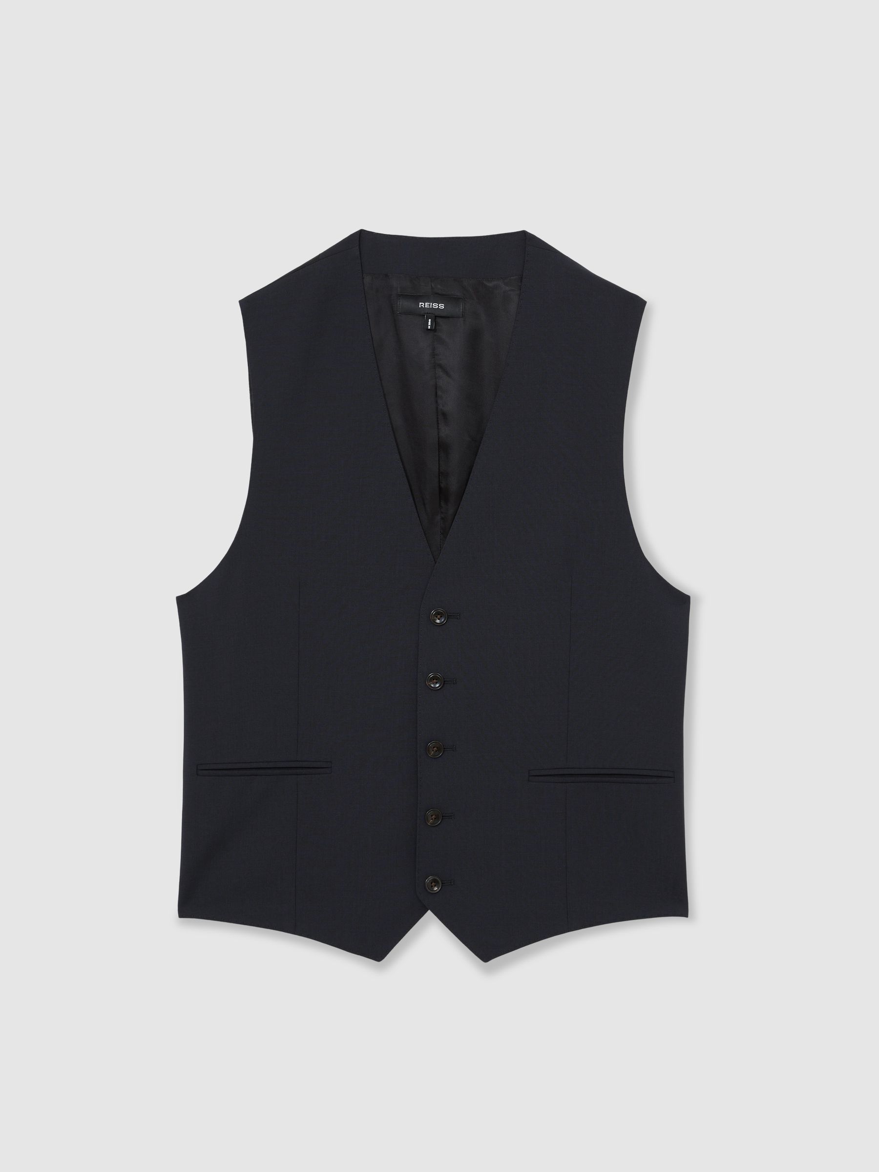 Wool-Blend Slim-Fit Waistcoat in Navy - Image 2 of 7