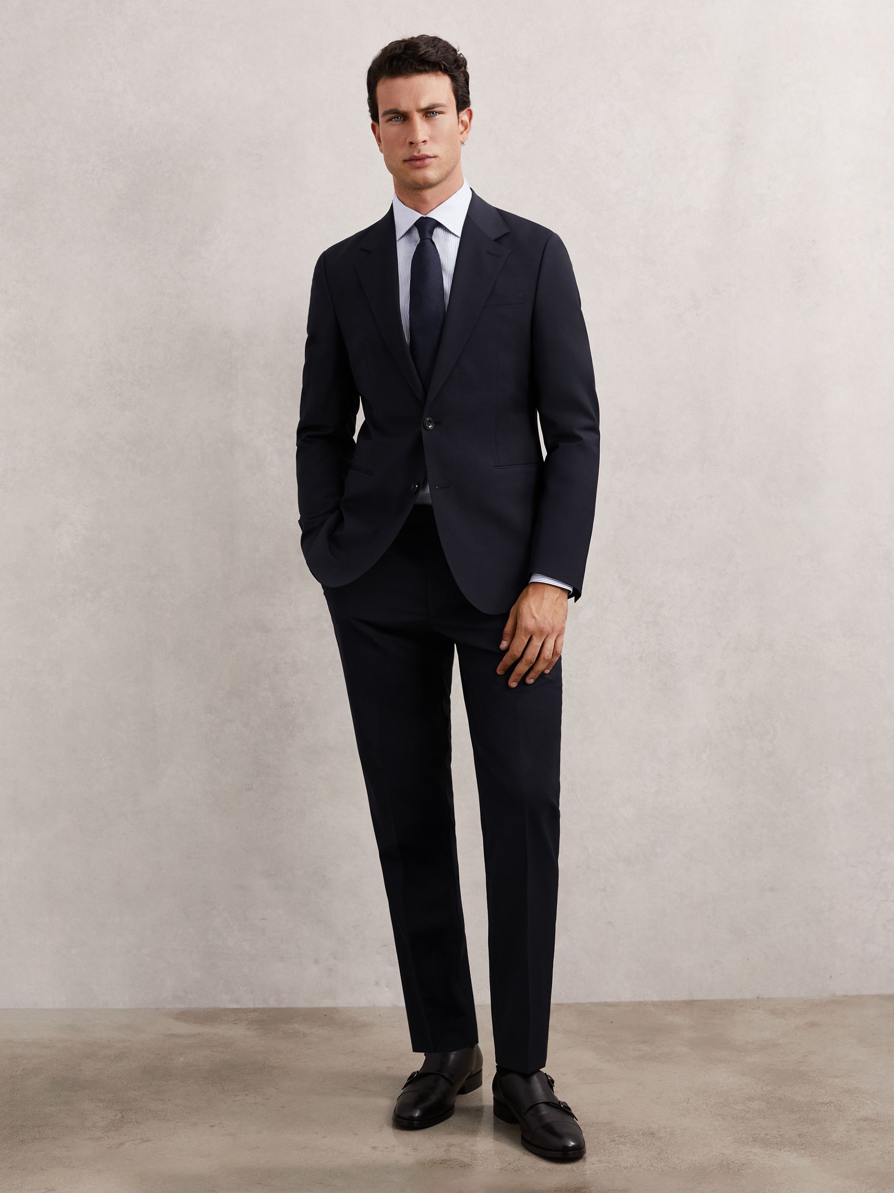 Wool-Blend Tailored-Fit Waistcoat in Navy - image 4