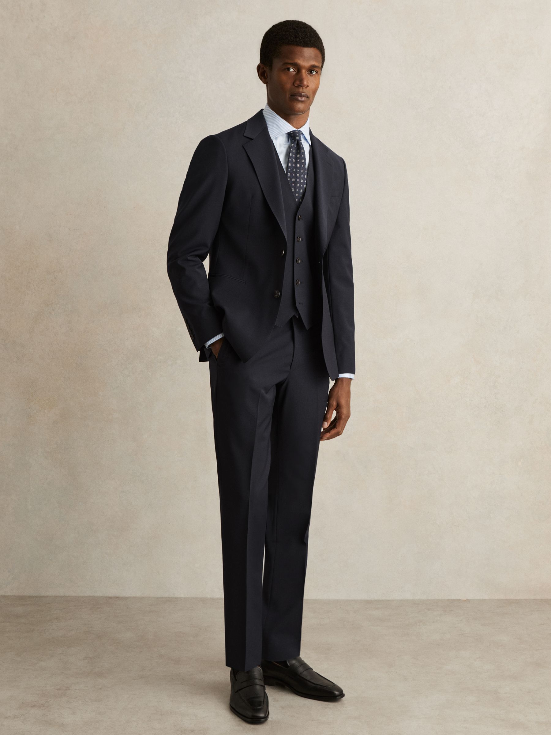 Wool-Blend Slim-Fit Waistcoat in Navy - Image 3 of 7