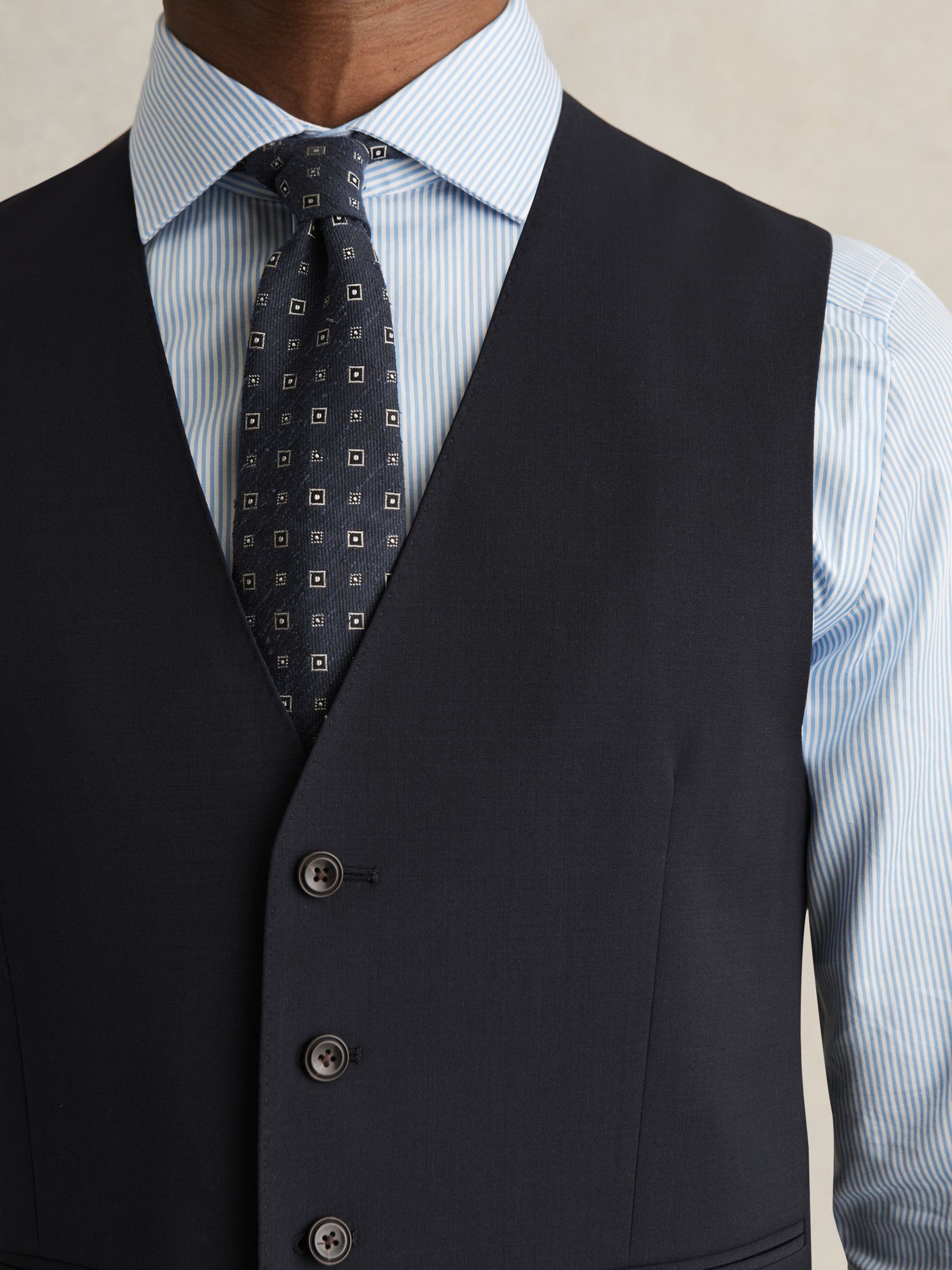 Wool-Blend Slim-Fit Waistcoat in Navy - Image 4 of 7