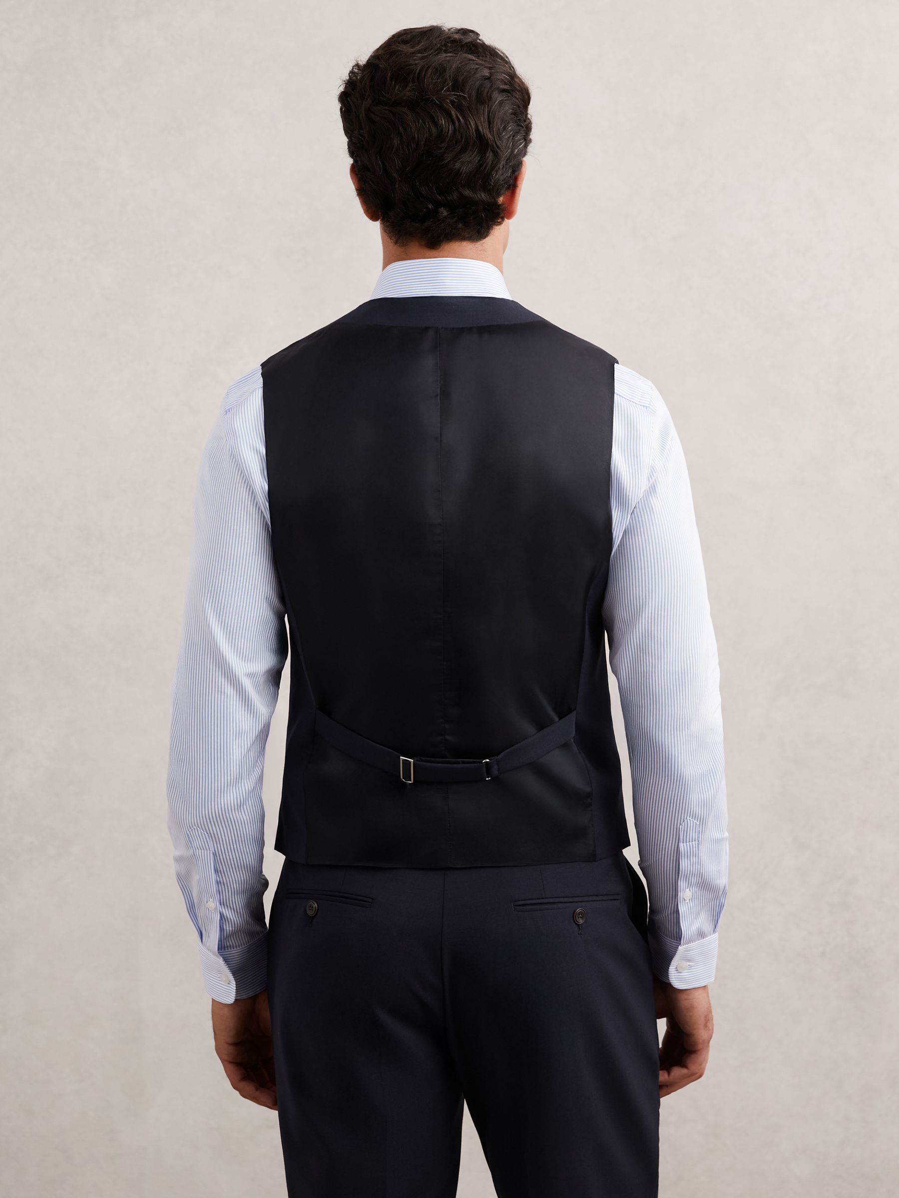 Wool-Blend Tailored-Fit Waistcoat in Navy - image 5