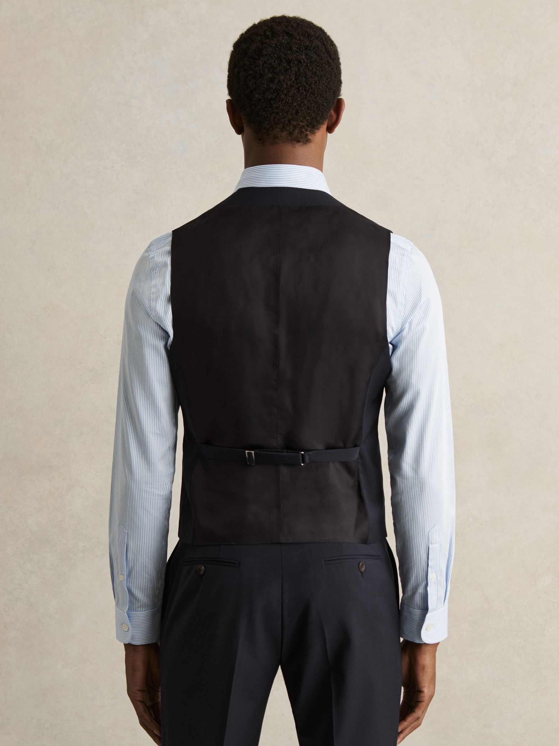 Wool-Blend Slim-Fit Waistcoat in Navy - Image 6 of 7