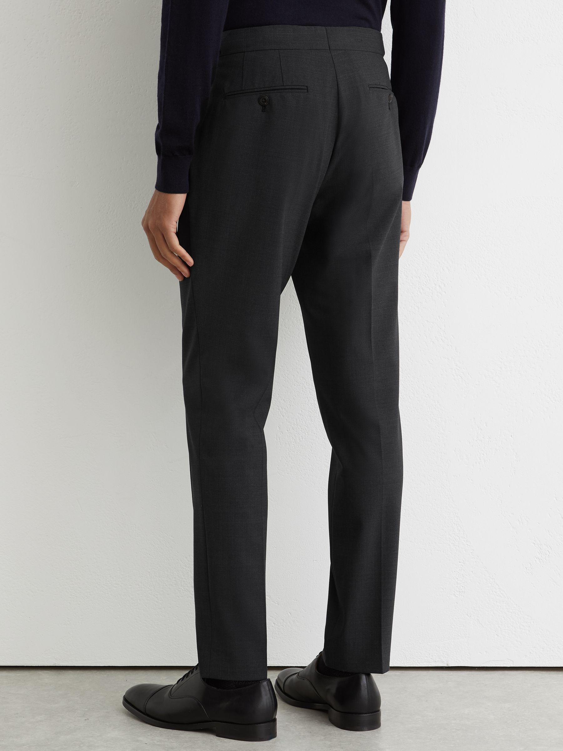 Tailored Fit Wool-Blend Suit Trousers in Grey - image 5