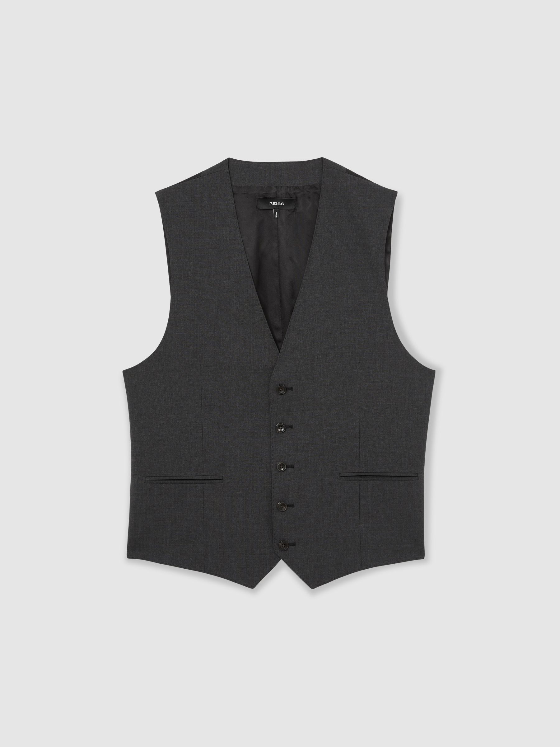 Wool-Blend Slim-Fit Waistcoat in Grey - Image 2 of 5
