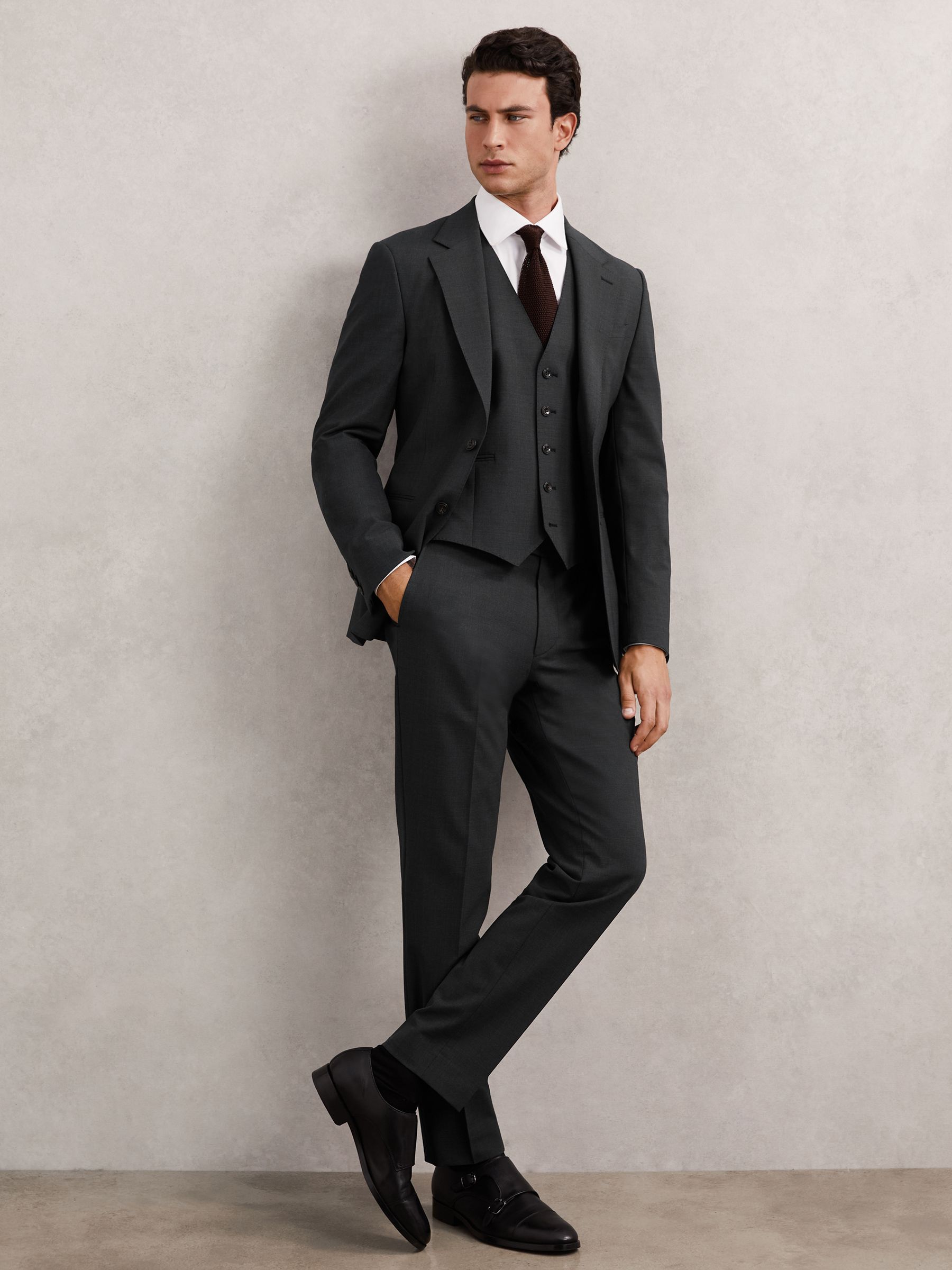 Wool-Blend Tailored-Fit Waistcoat in Grey - image 3