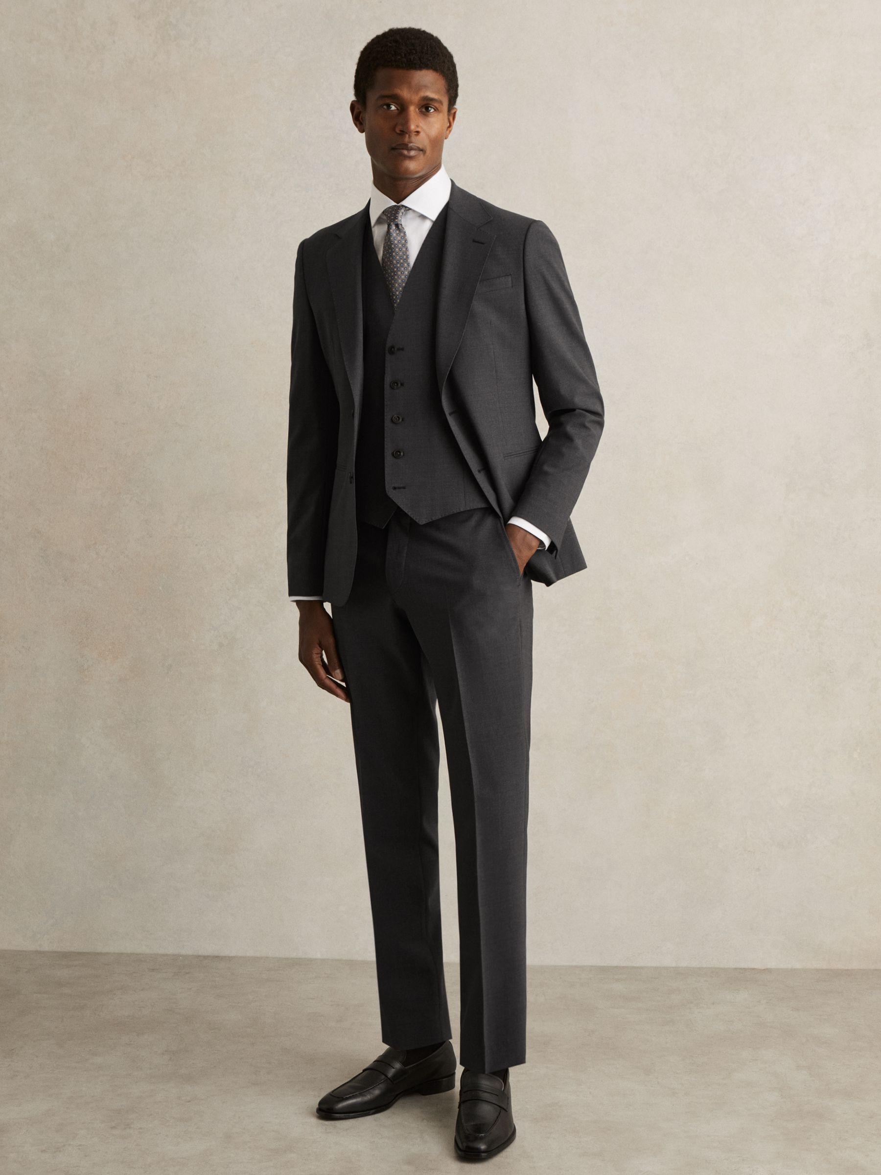 Wool-Blend Slim-Fit Waistcoat in Grey - Image 3 of 5