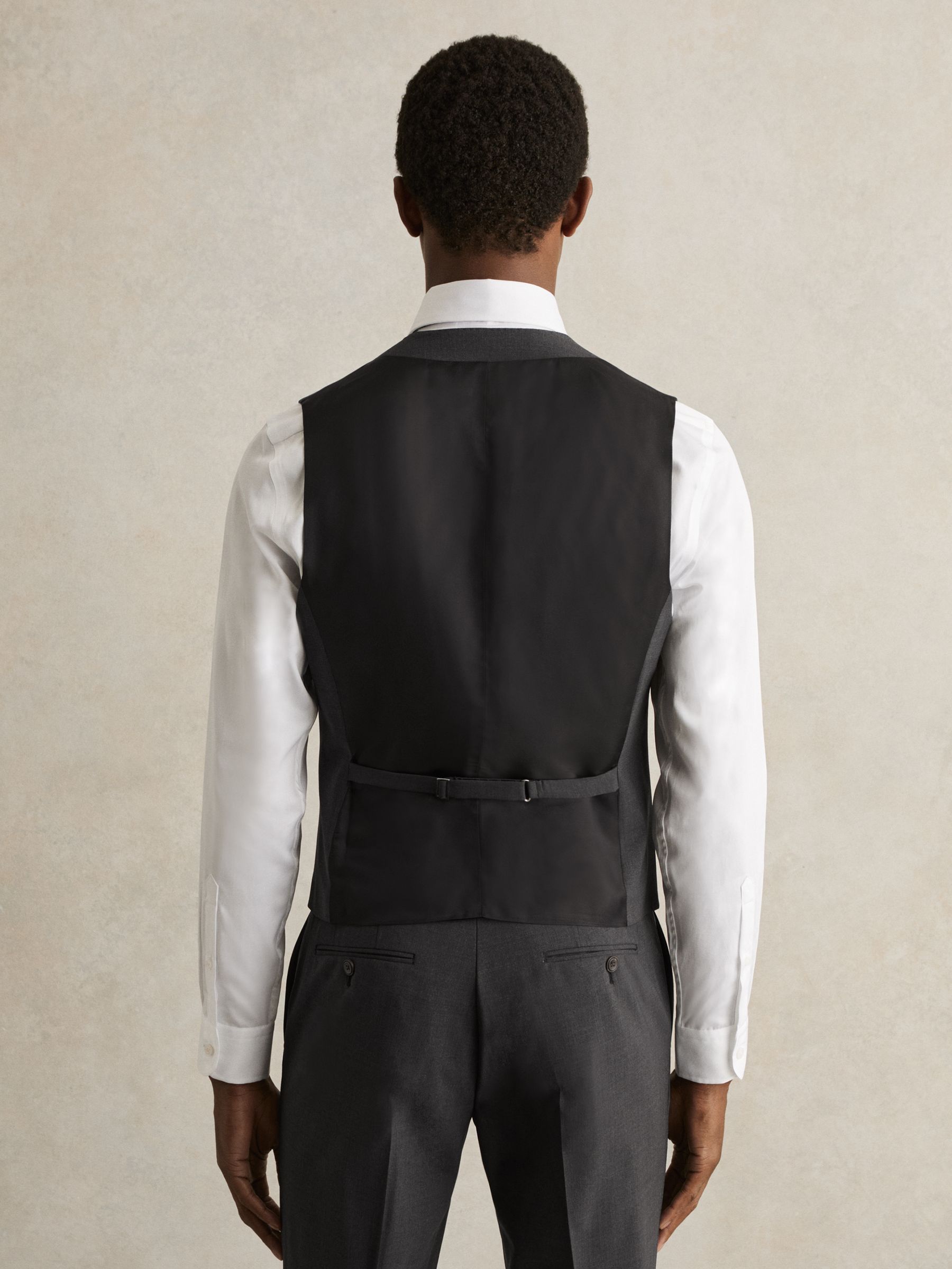 Wool-Blend Slim-Fit Waistcoat in Grey - Image 4 of 5