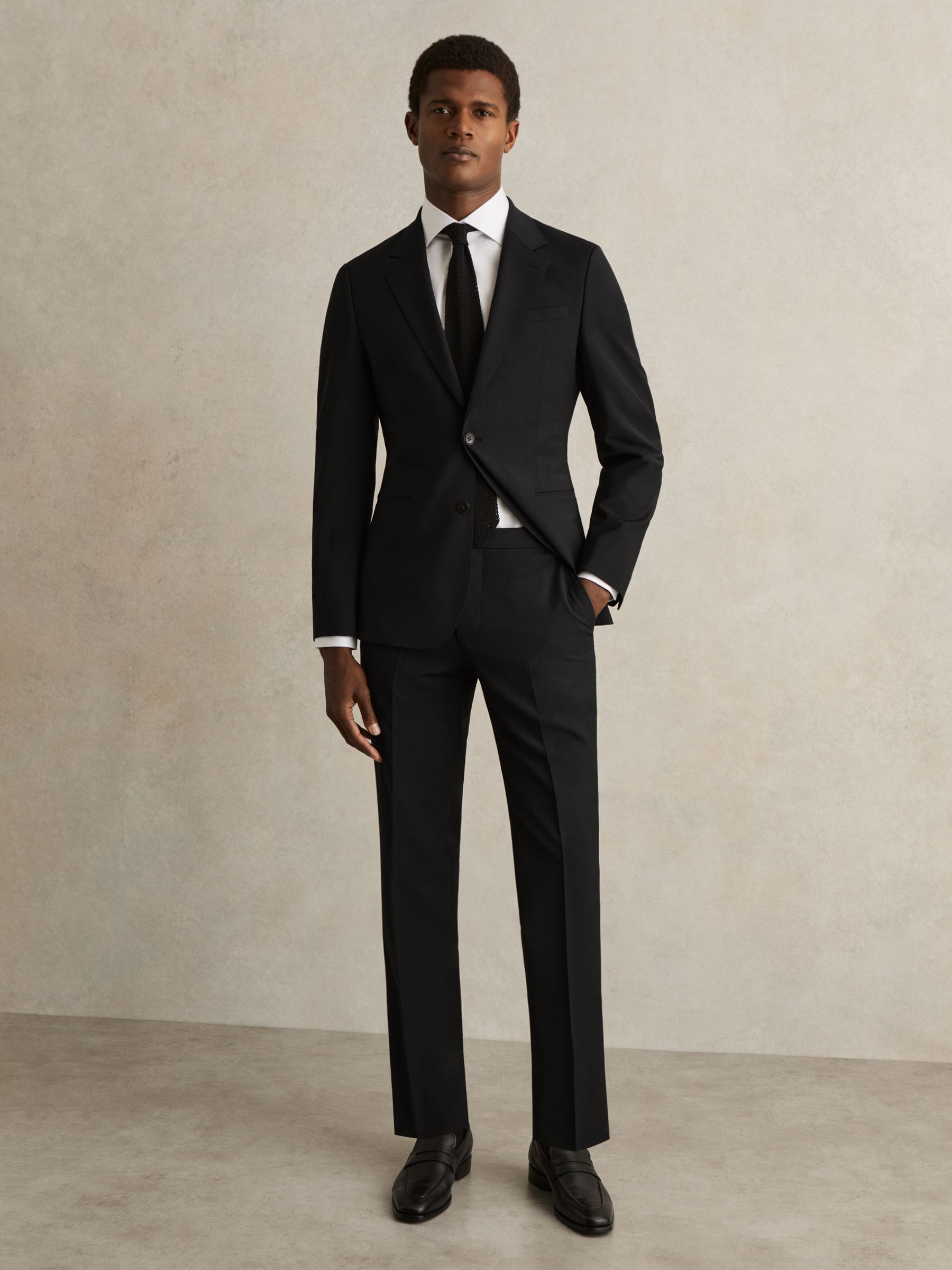 Slim-Fit Wool-Blend Suit Trousers in Black - Image 1 of 7