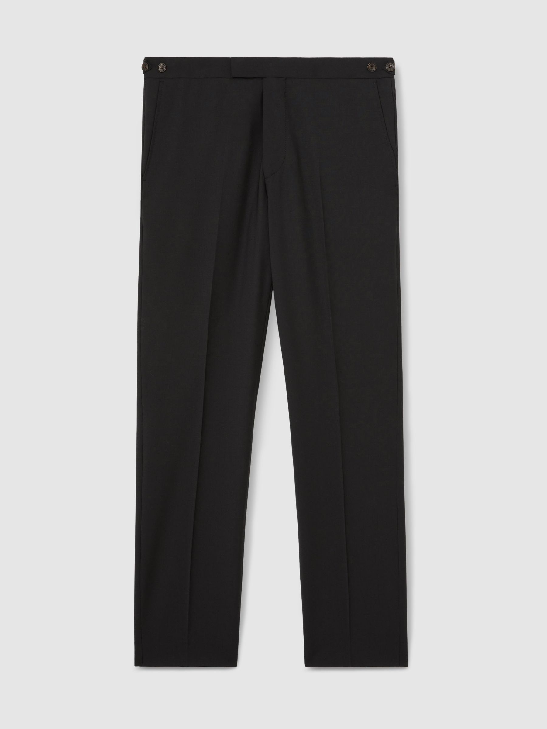 Tailored Fit Wool-Blend Suit Trousers in Black - image 1