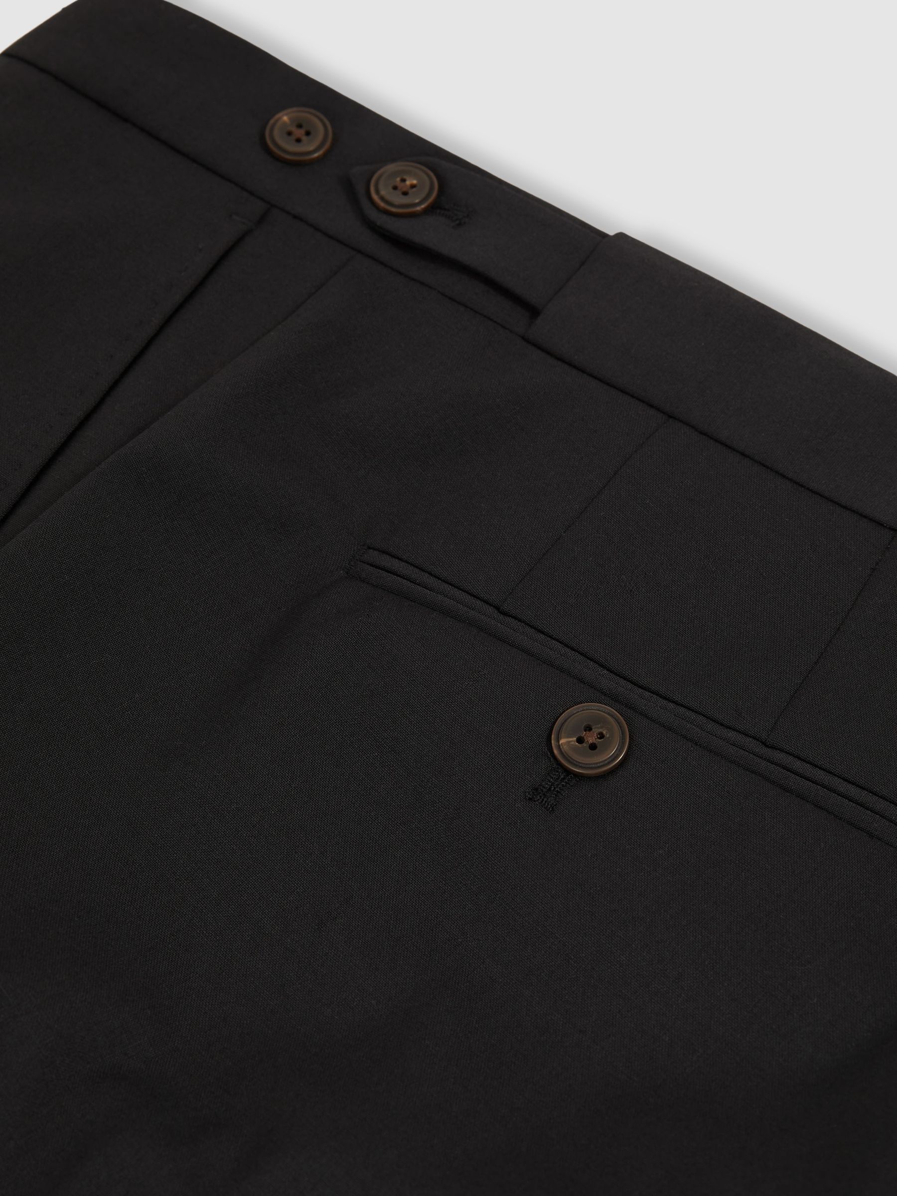 Tailored Fit Wool-Blend Suit Trousers in Black - image 5