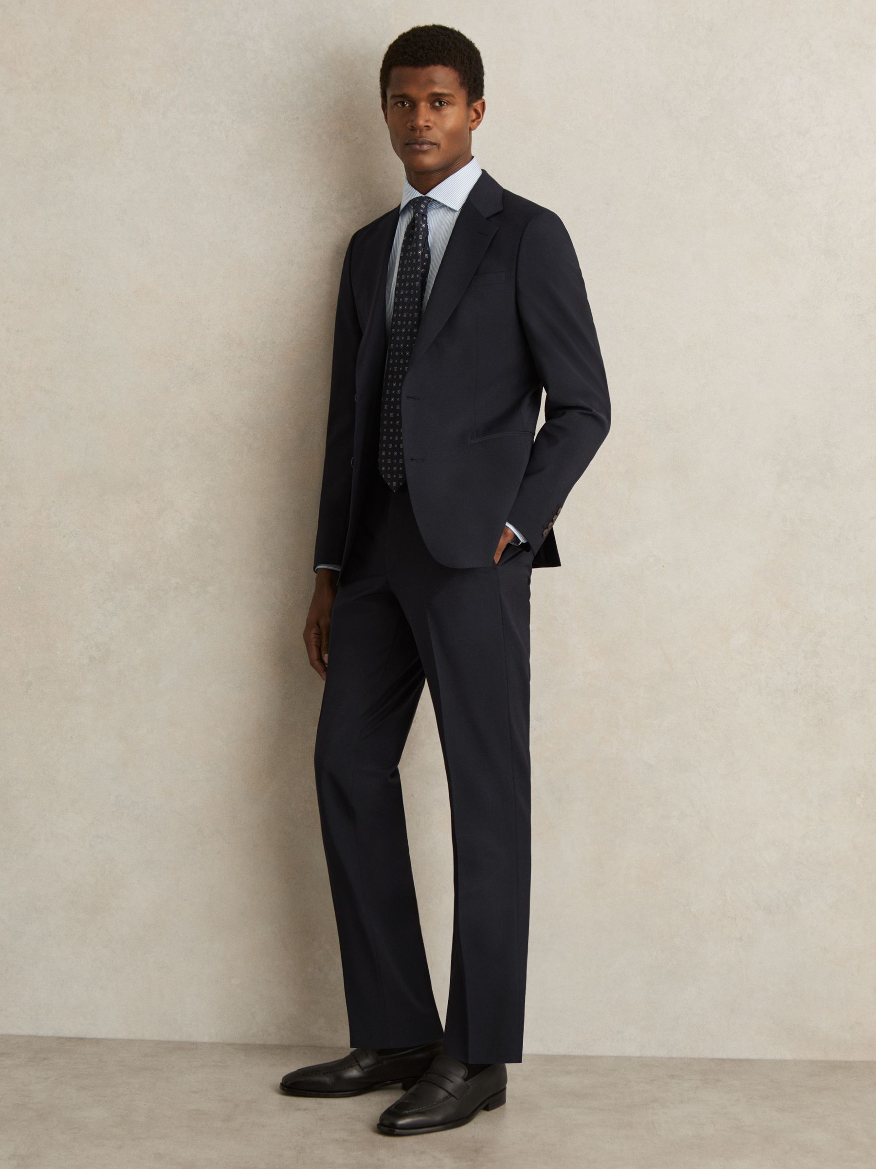 Slim-Fit Wool-Blend Suit Trousers in Navy - Image 1 of 7