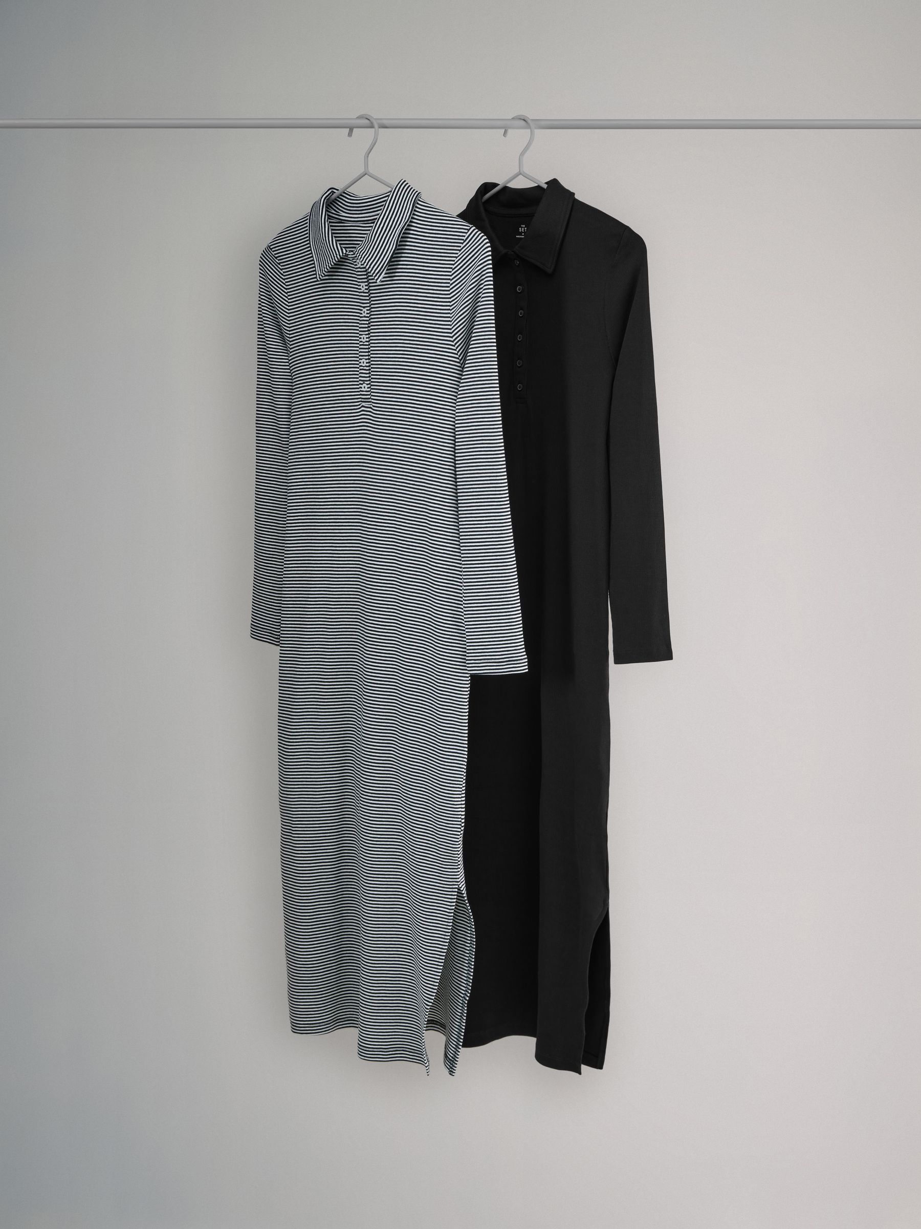 2 Pack Collared Rib Midi Dresses - Image 2 of 7