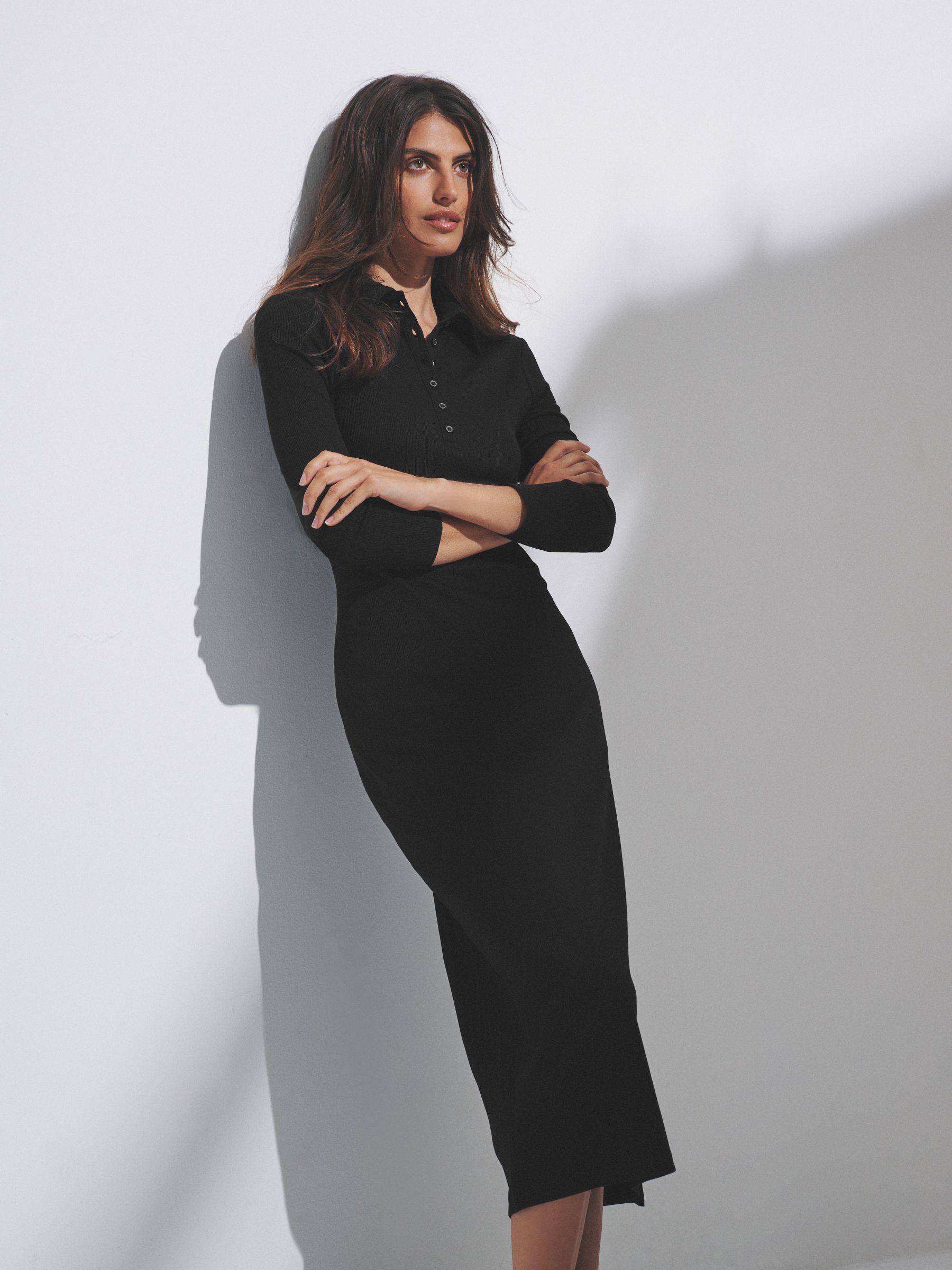 2 Pack Collared Rib Midi Dresses - Image 3 of 7