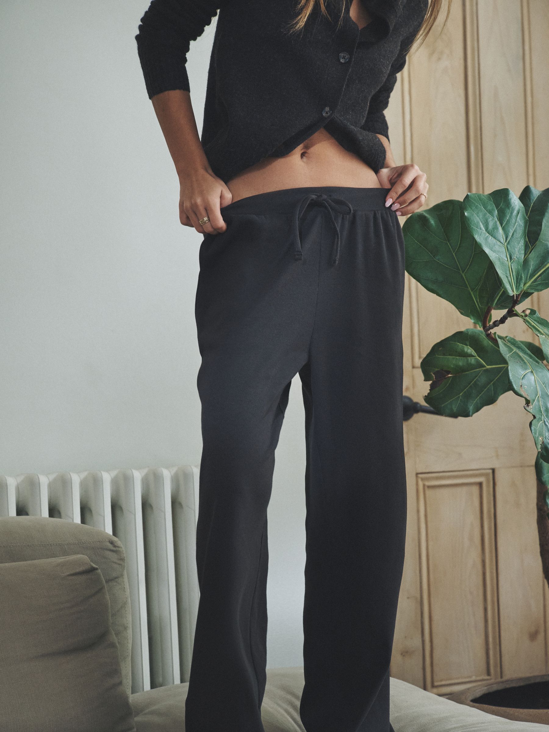 2 Pack Ribbed Jersey Wide Leg Trousers - Image 3 of 8