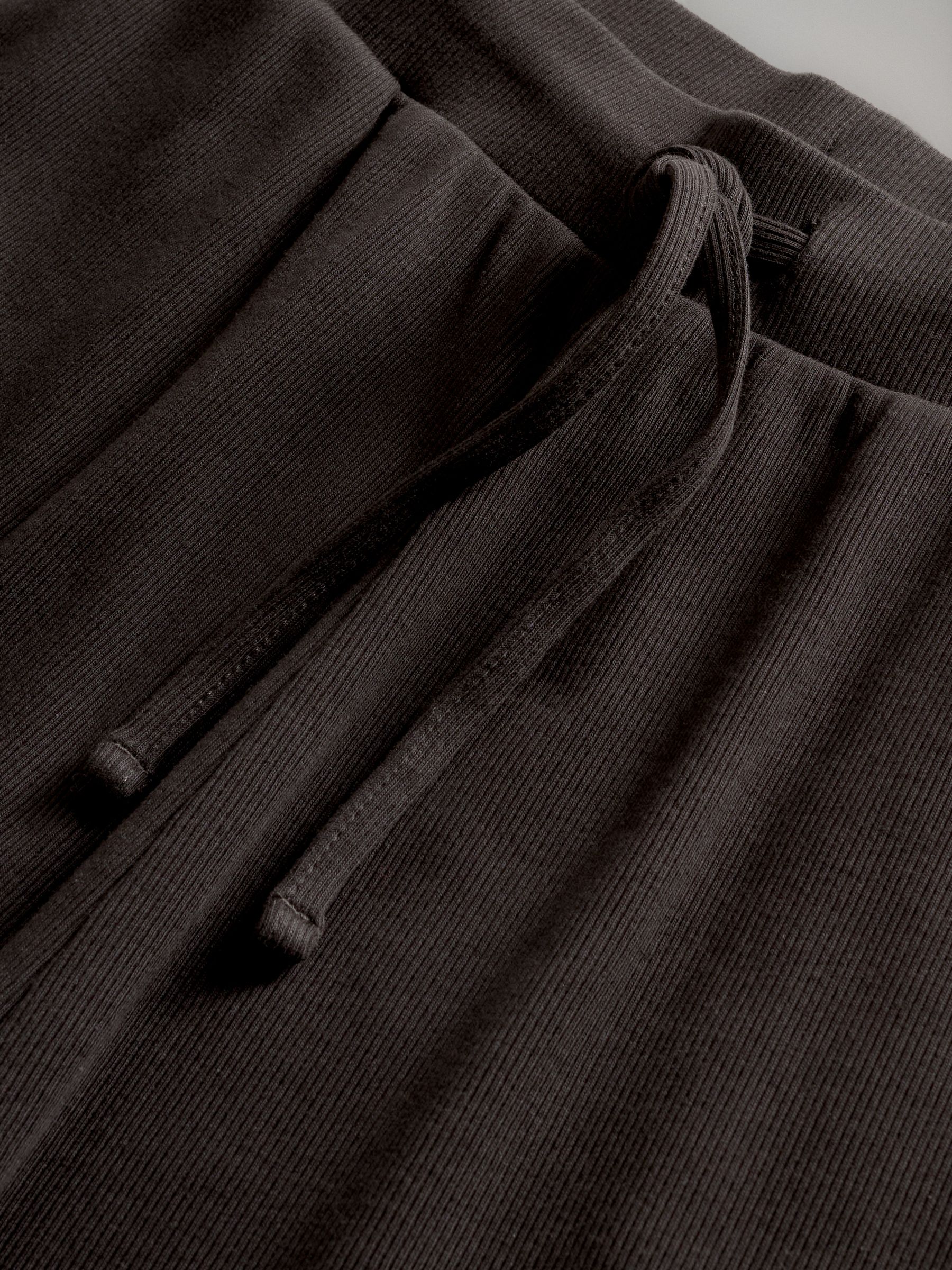 Black/Chocolate Brown 2 Pack Ribbed Jersey Wide Leg Trouser - Image 6 of 6