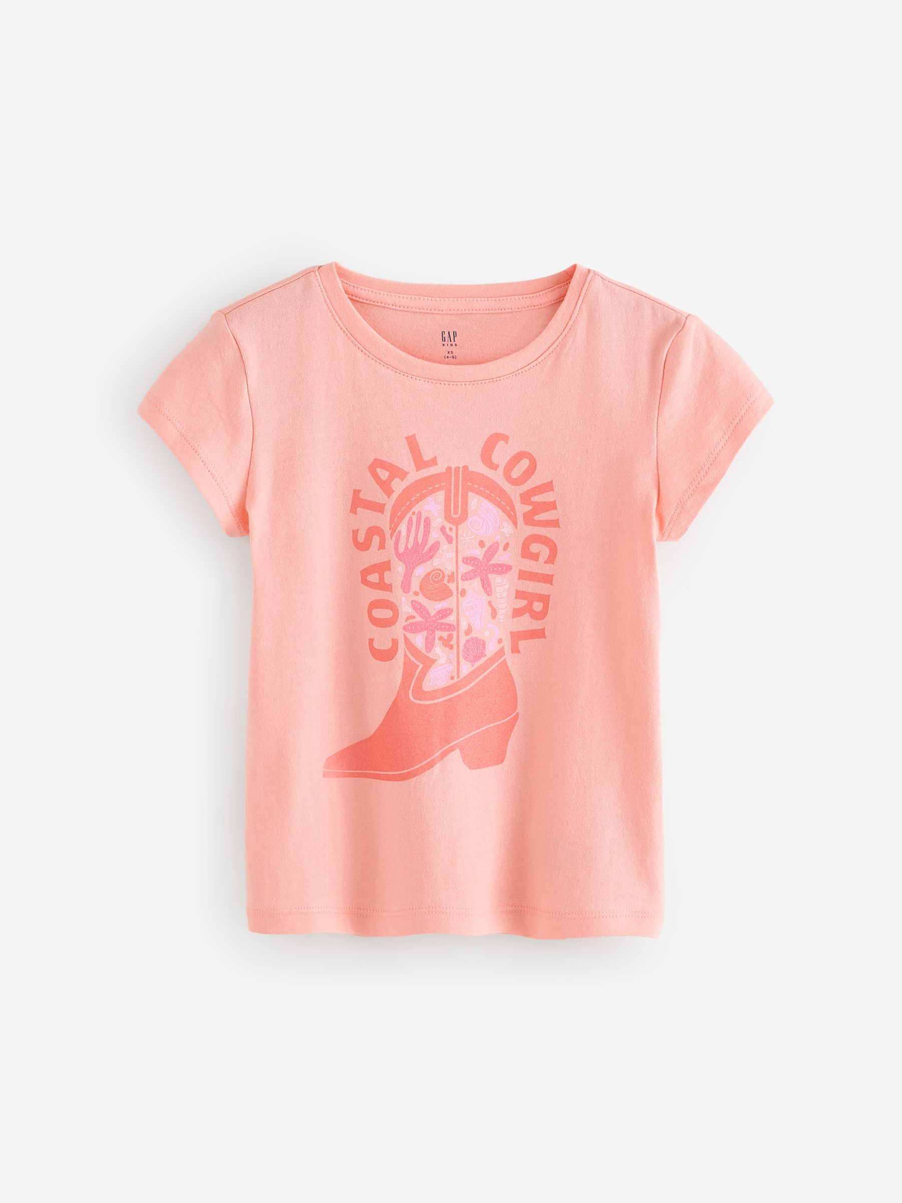 Pink Cowgirl Boot Short Sleeve Crew Neck Graphic T-Shirt (4-13yrs) - Image 1 of 4