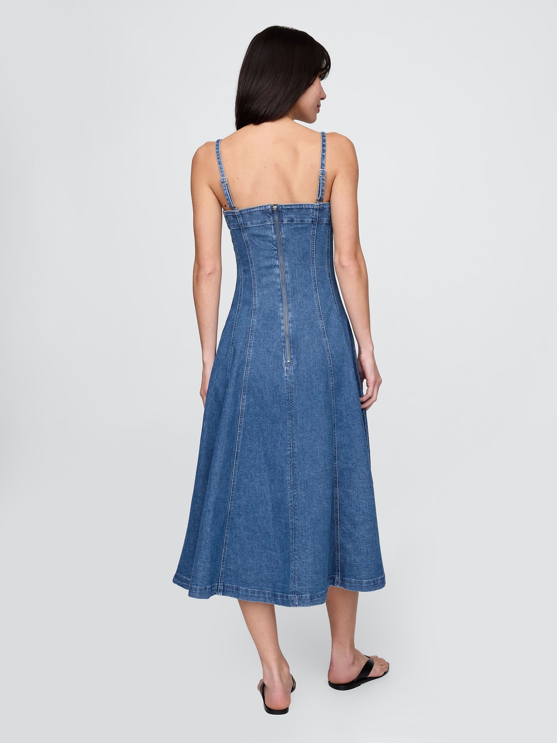 Blue Denim Midi Dress - Image 2 of 5