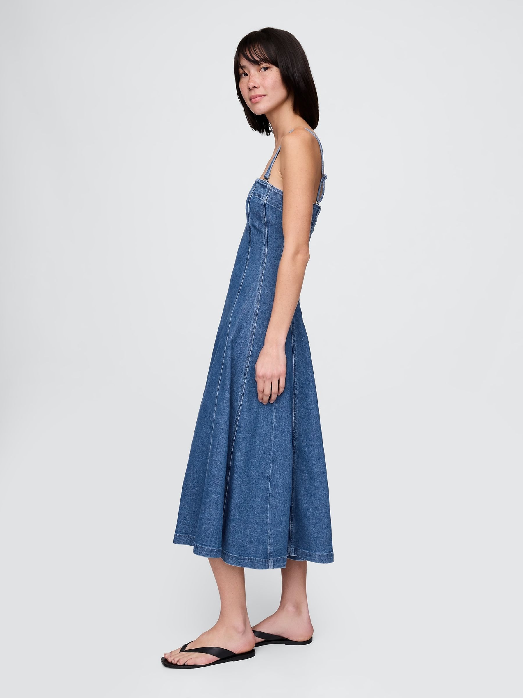 Blue Denim Midi Dress - Image 3 of 5