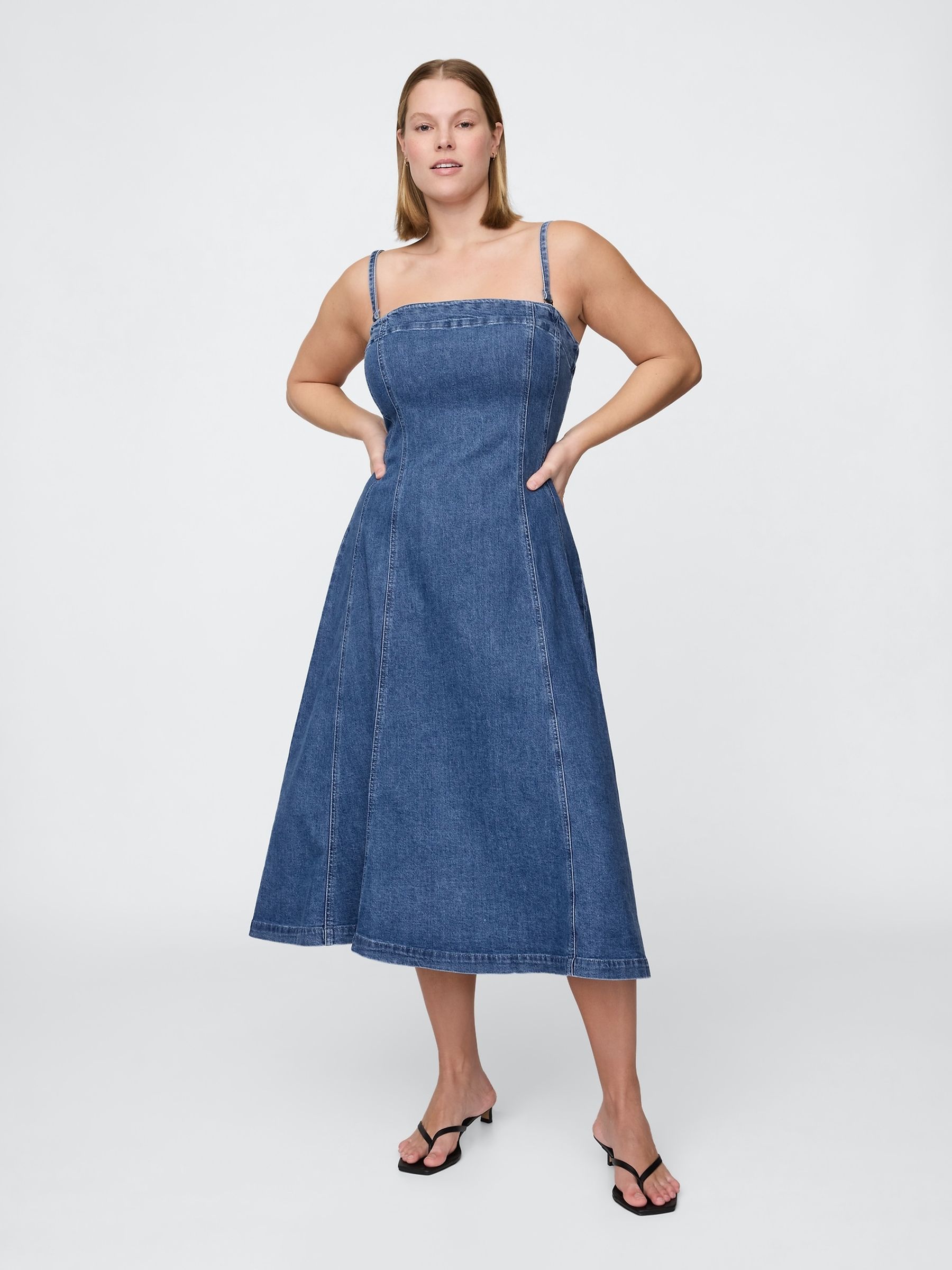 Blue Denim Midi Dress - Image 4 of 5