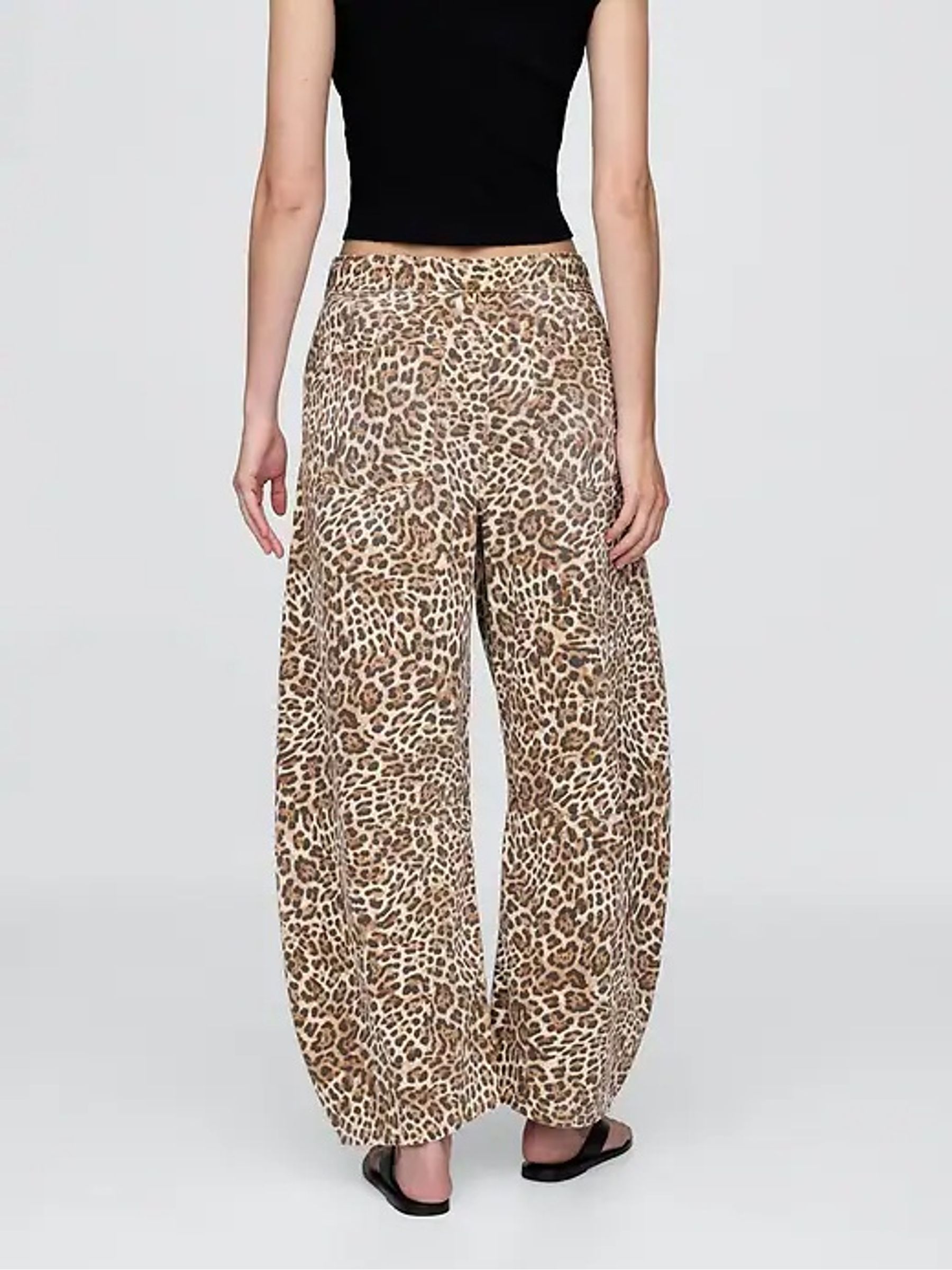 Brown Leopard Print Easy High Waisted Horseshoe Jeans - Image 2 of 4