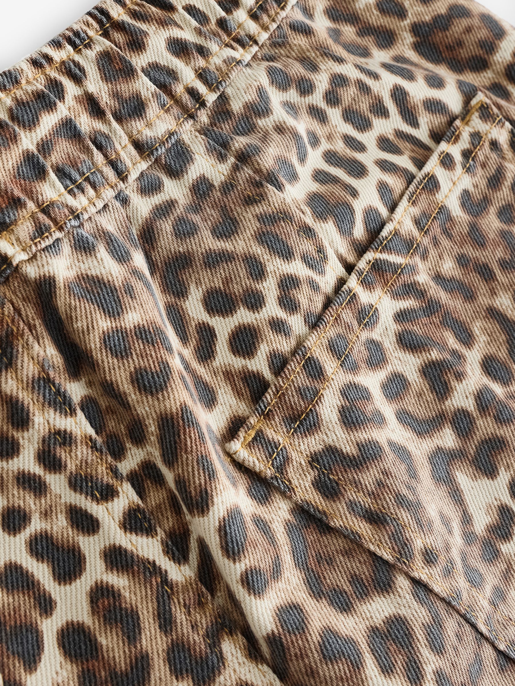 Brown Leopard Print Easy High Waisted Horseshoe Jeans - Image 4 of 4
