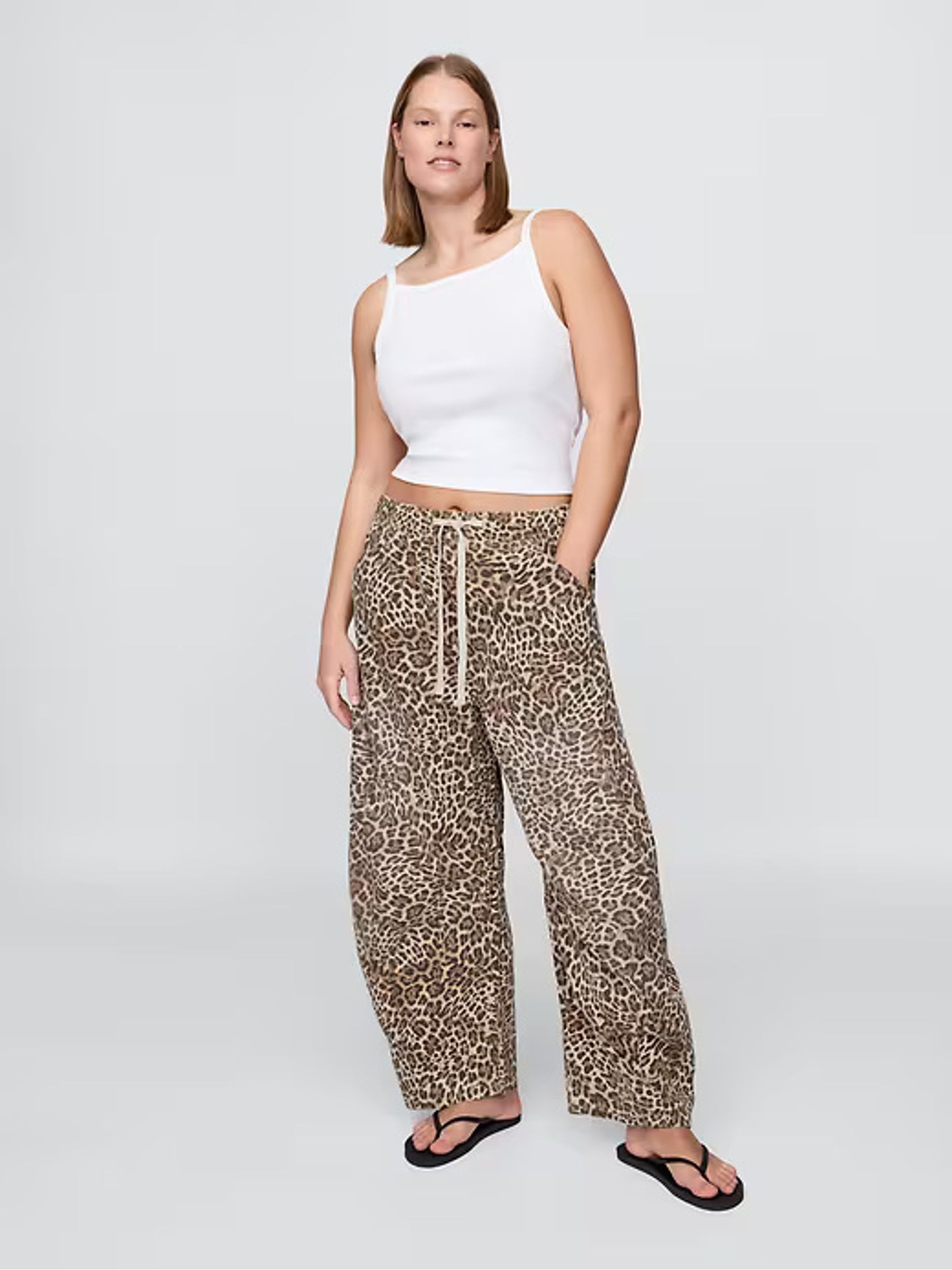 Brown Leopard Print Easy High Waisted Horseshoe Jeans - Image 5 of 10