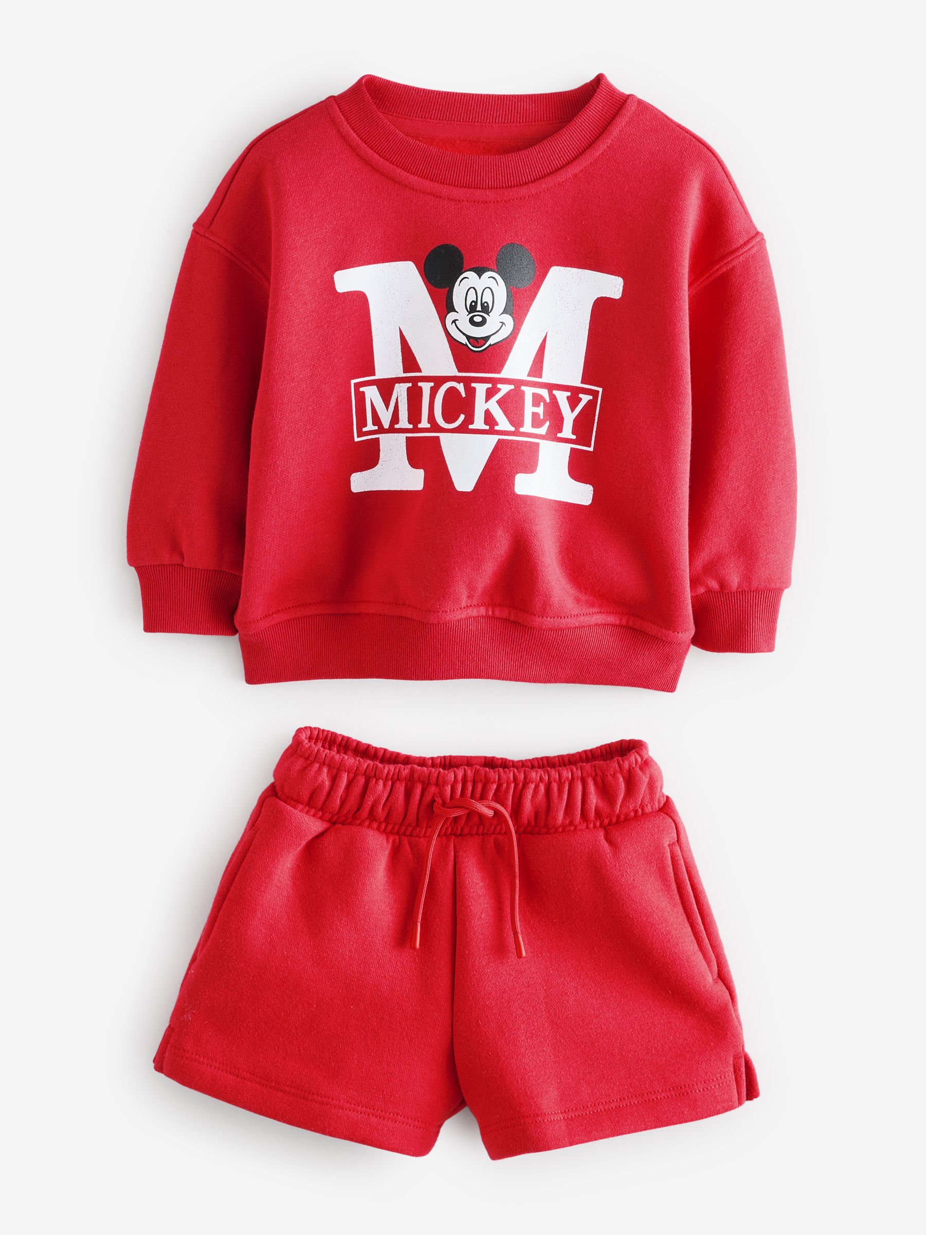 Red Mickey Mouse Disney Vintage Soft Jumper and Shorts Set (6mths-5yrs) - Image 1 of 5