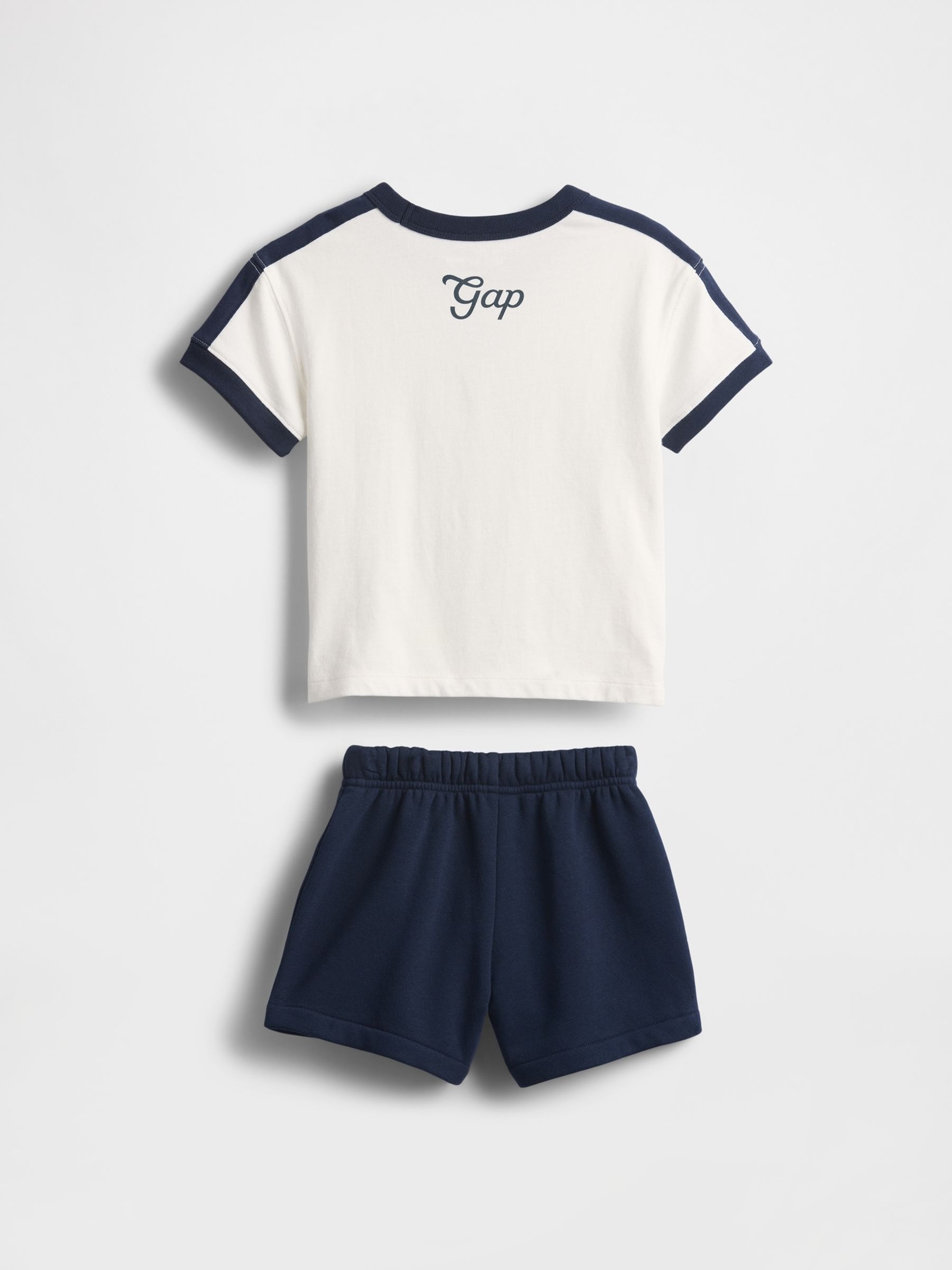 White Mickey Mouse Disney VintageSoft T-Shirt & Short Set (6mths-5yrs) - Image 2 of 2