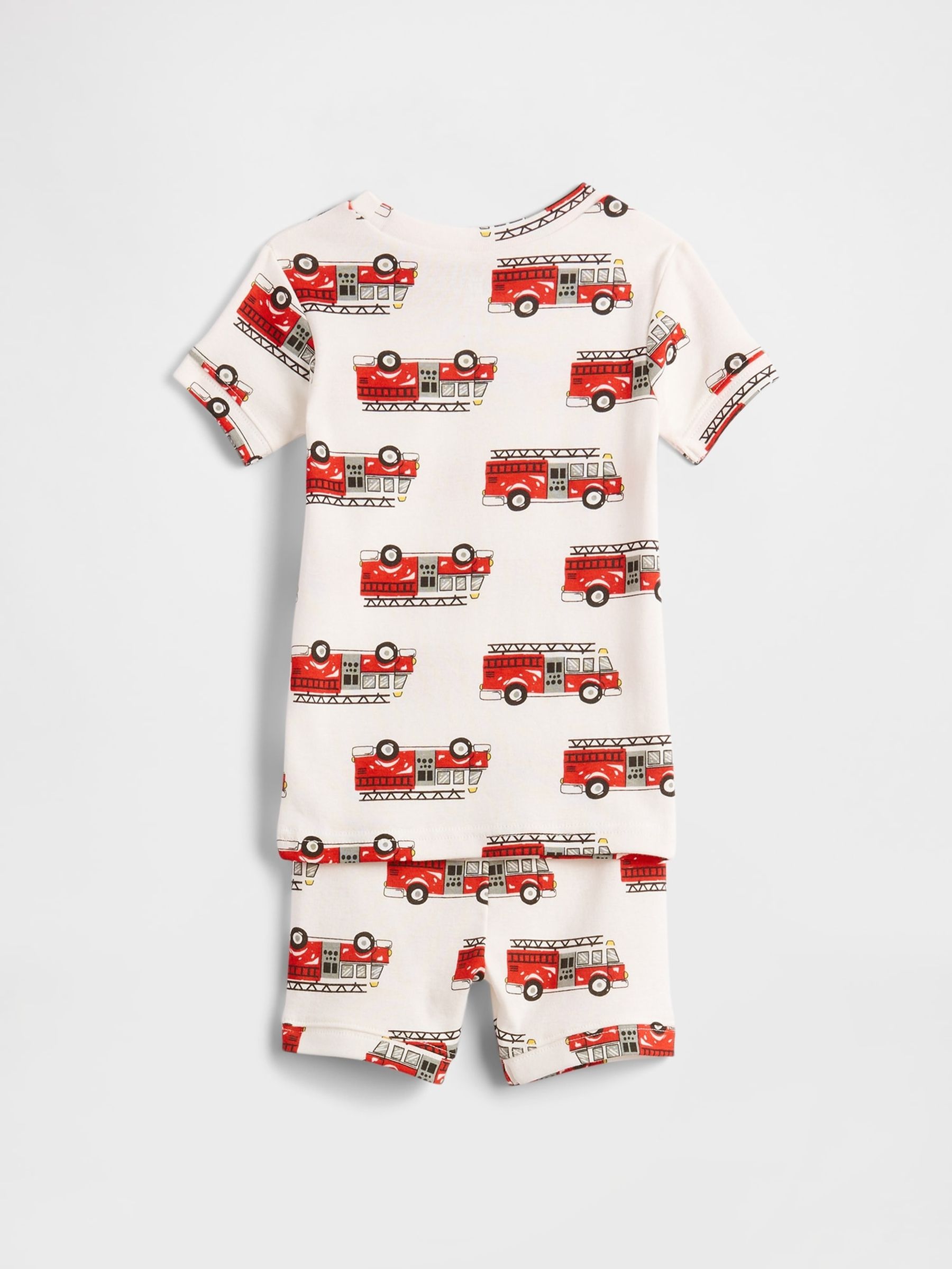 White Fire Truck 100% Cotton Short Pyjamas (6mths-5yrs) - Image 2 of 3
