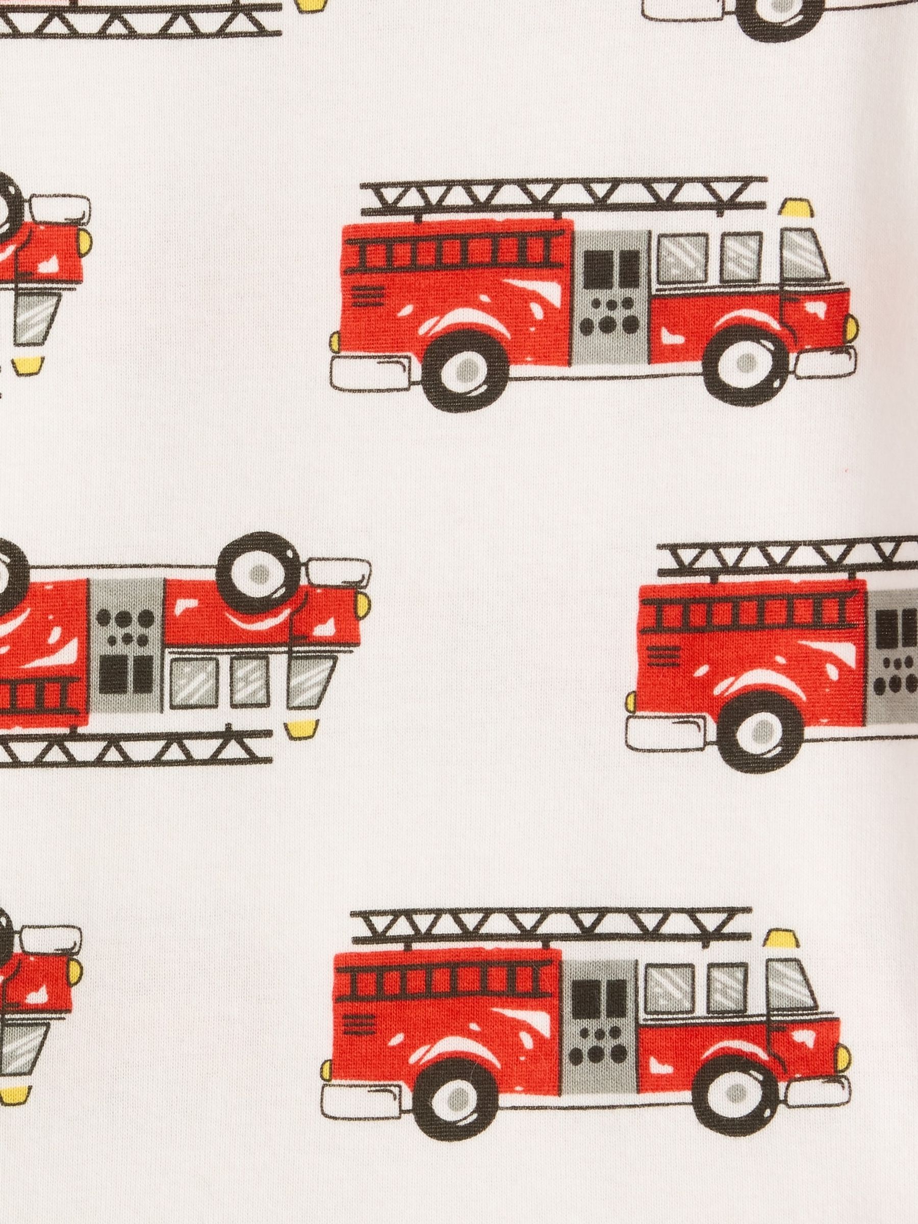 White Fire Truck 100% Cotton Short Pyjamas (6mths-5yrs) - Image 3 of 3