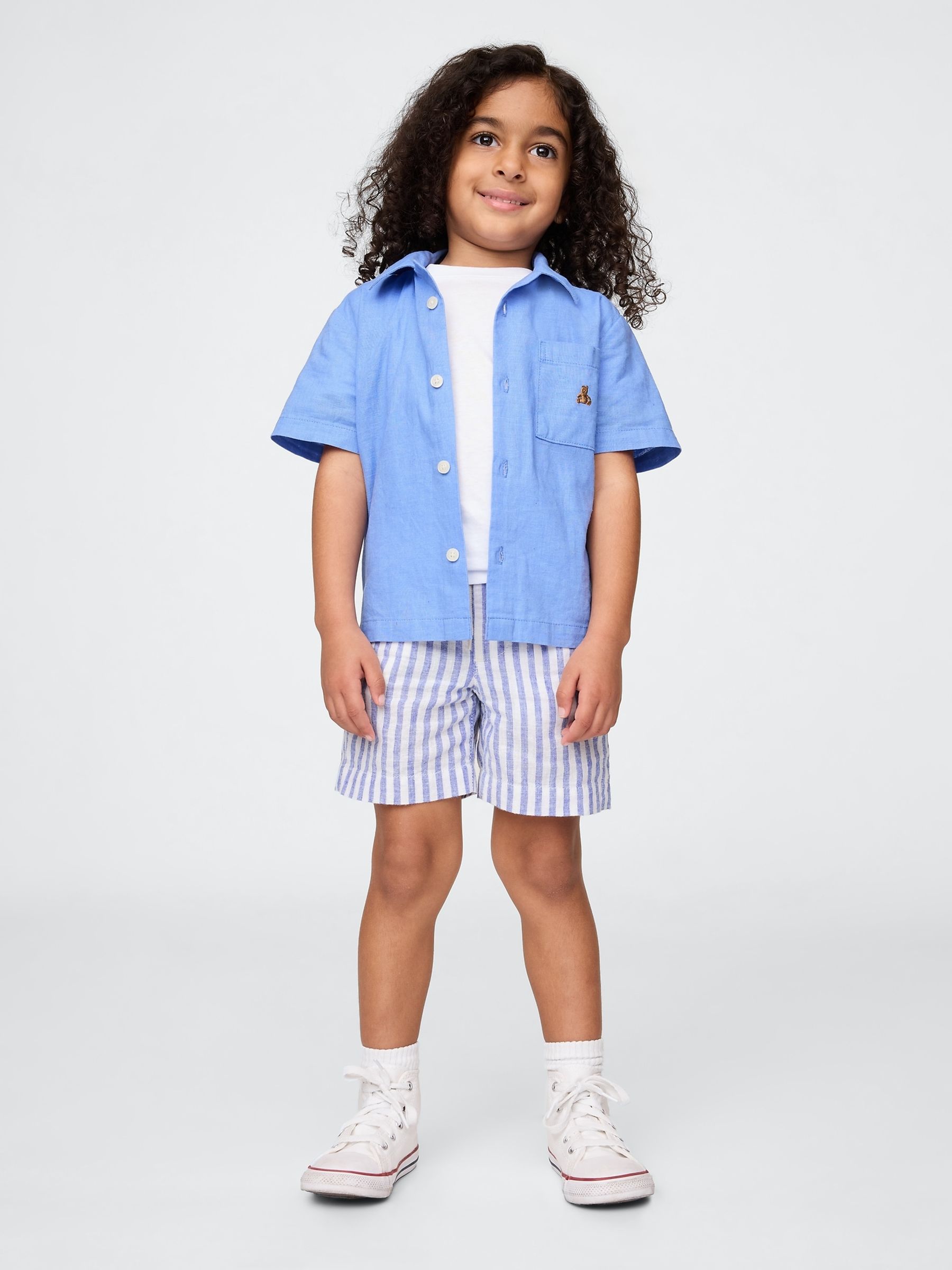 Blue Linen-Cotton Cabana Set (6mths-5yrs) - Image 1 of 3