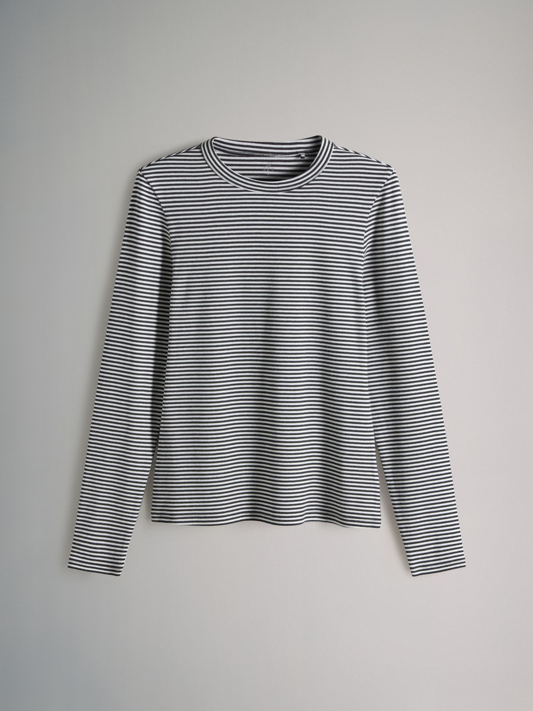Black/Berry/Pink/Stripe/Cream - 5 Pack Ribbed Long Sleeve T-Shirts - Image 3 of 8
