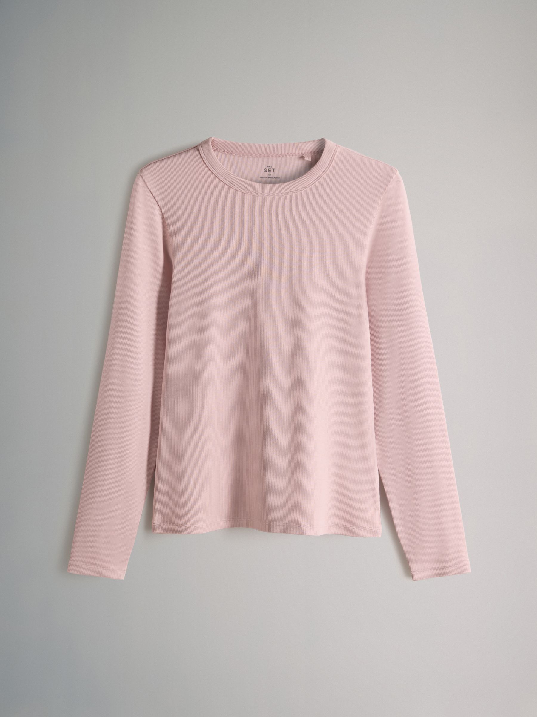 Black/Berry/Pink/Stripe/Cream - 5 Pack Ribbed Long Sleeve T-Shirts - Image 4 of 8