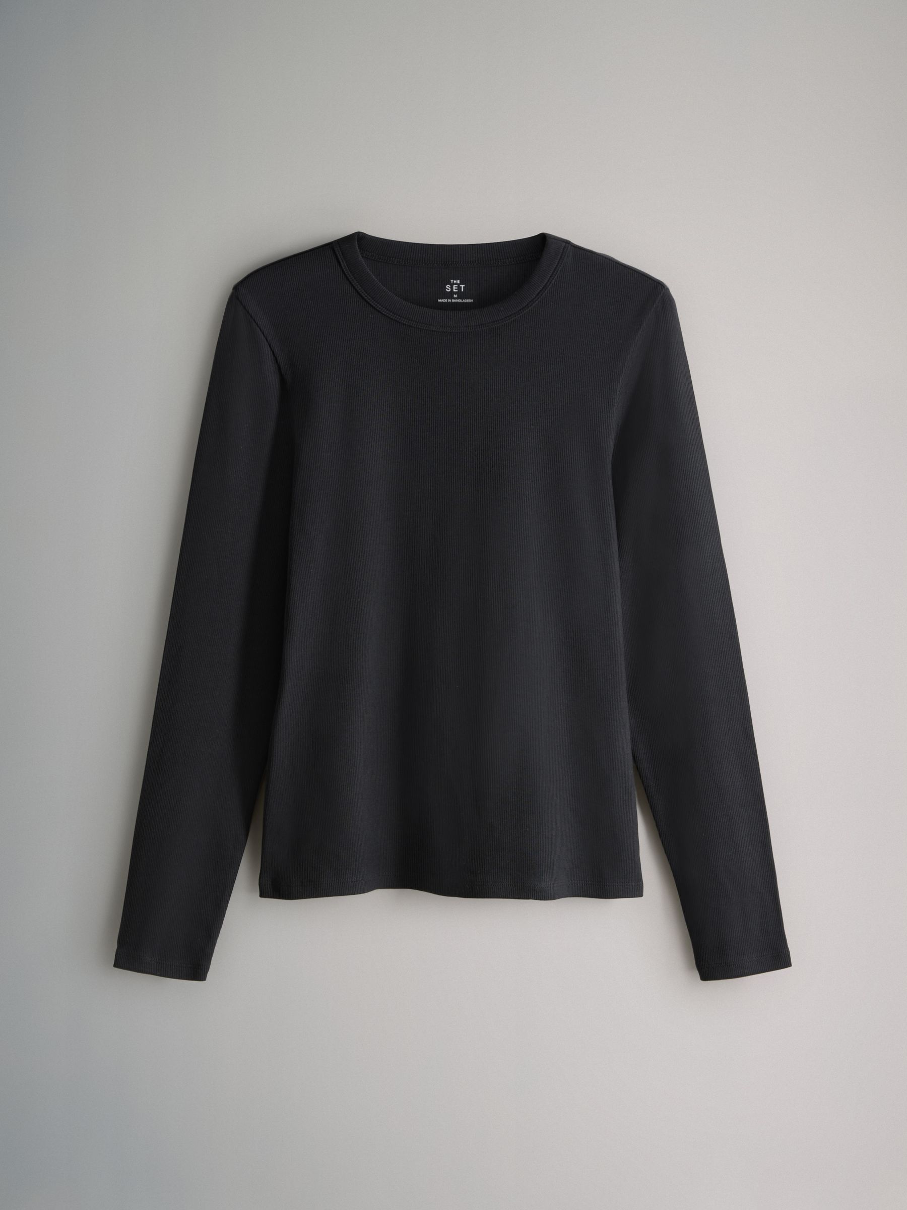 Black/Berry/Pink/Stripe/Cream - 5 Pack Ribbed Long Sleeve T-Shirts - Image 5 of 8
