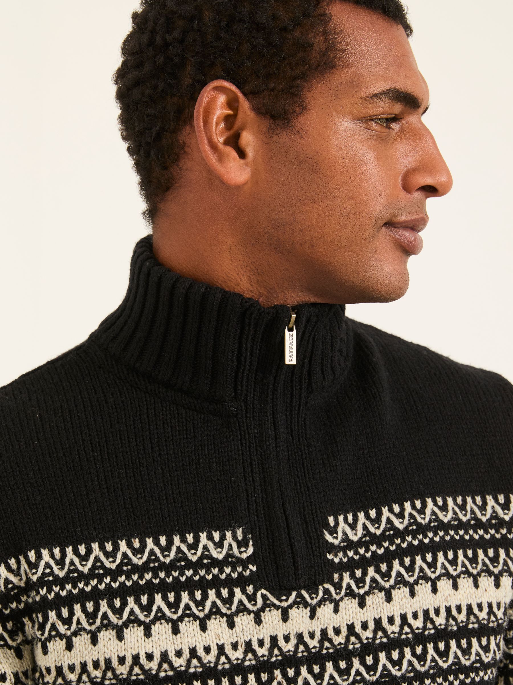 Black Fairisle Knitted Half Neck Jumper - Image 3 of 5