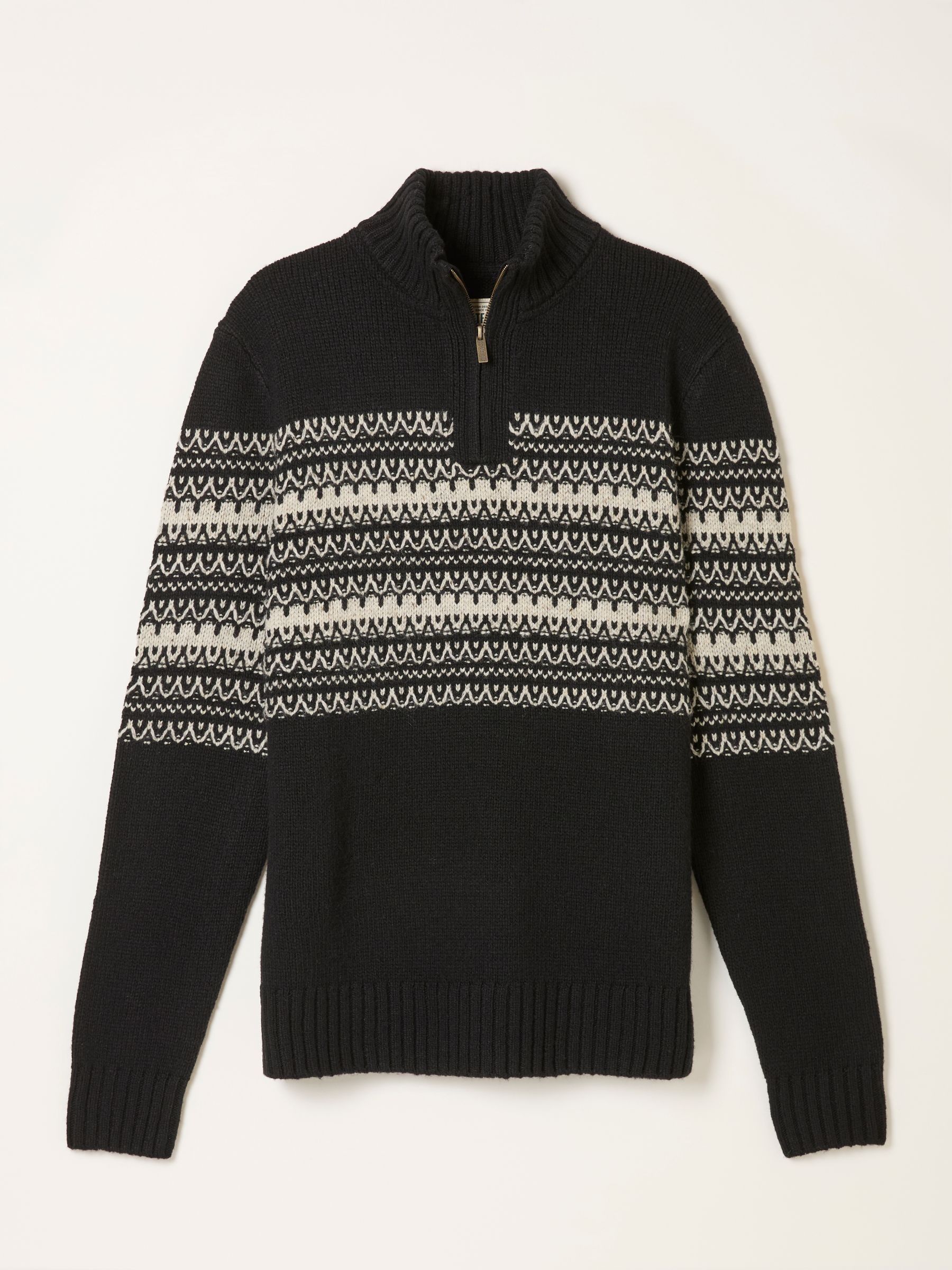 Black Fairisle Knitted Half Neck Jumper - Image 5 of 5 Black Fairisle Knitted Half Neck Jumper - Image 5 of 5