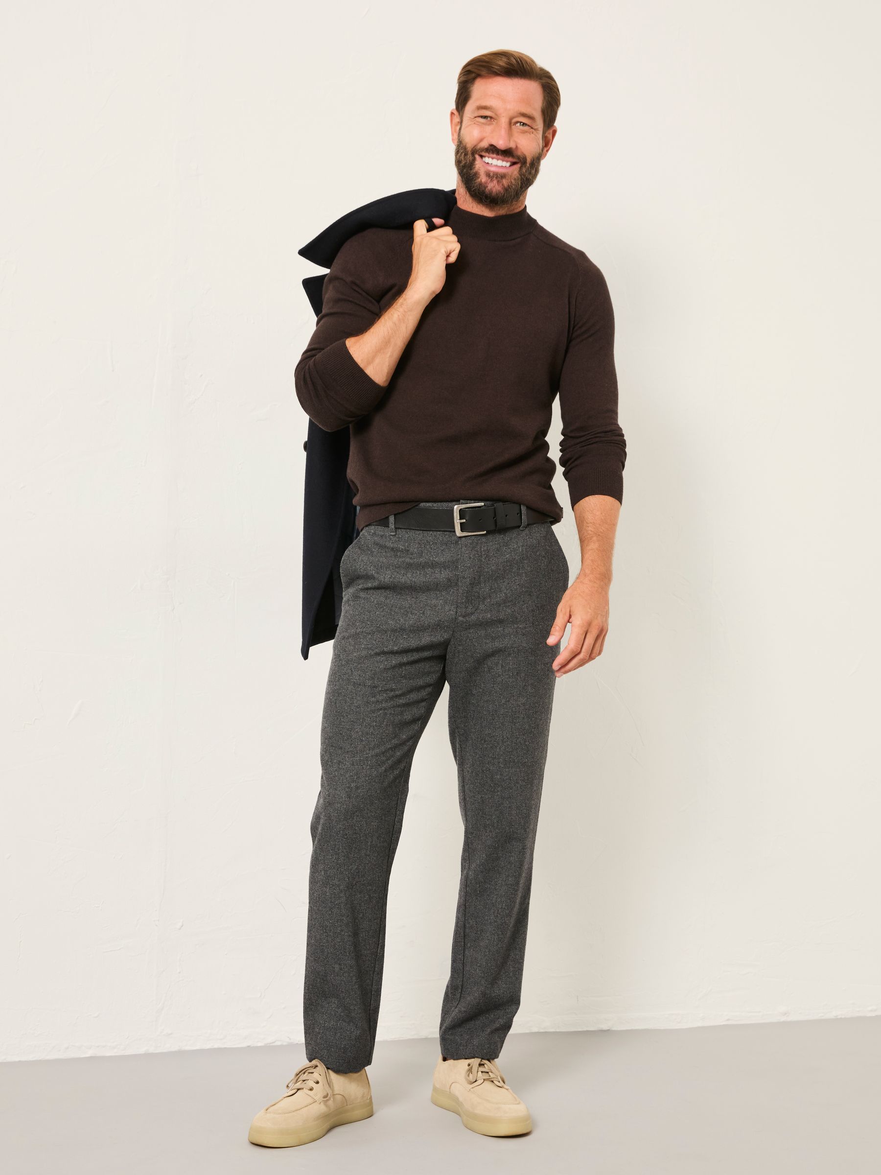 Rye Chocolate Brown Knitted Turtle Neck Jumper - Image 4 of 6