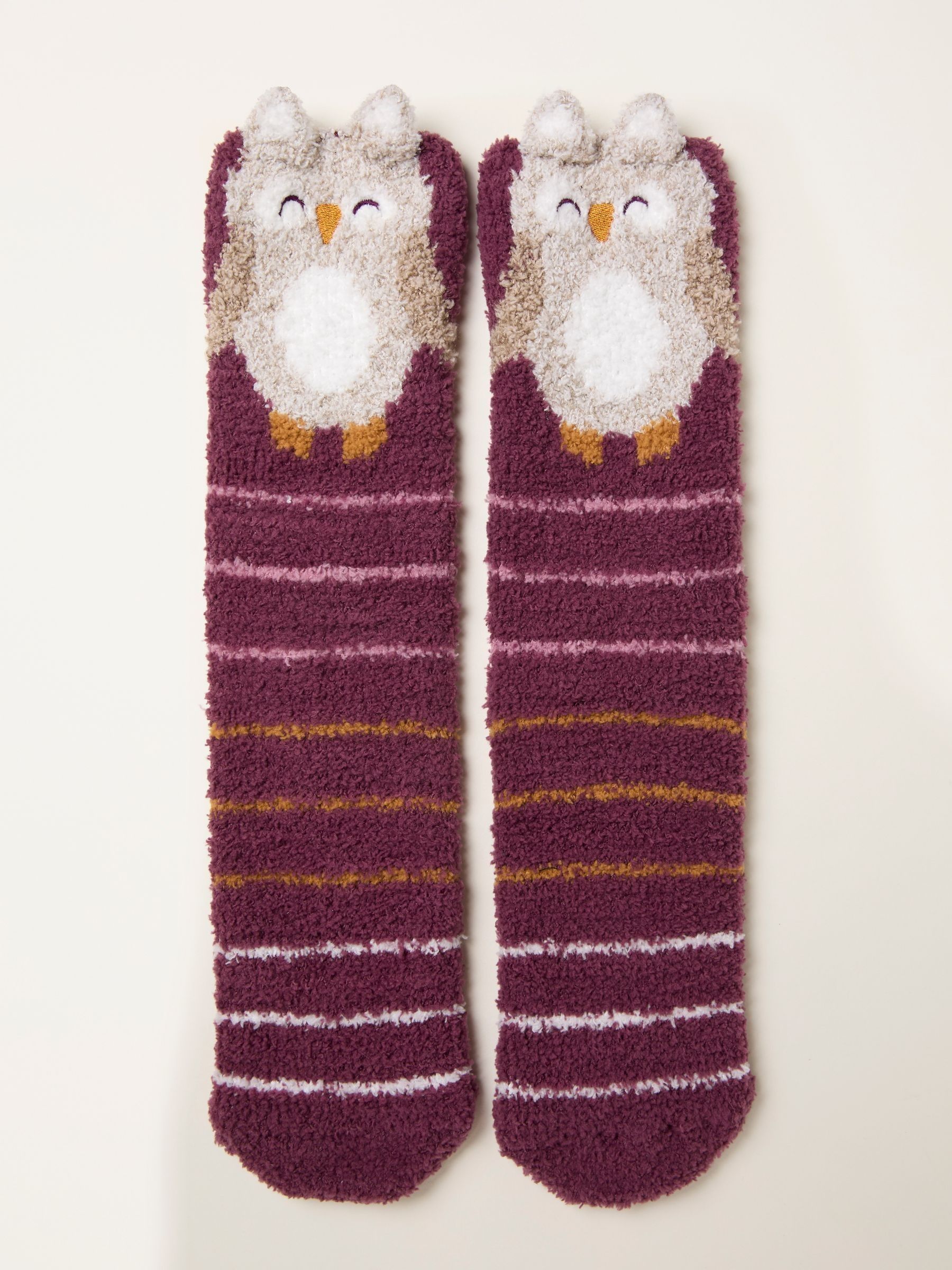 Purple Fluffy Owl Socks In A Box - Image 2 of 3