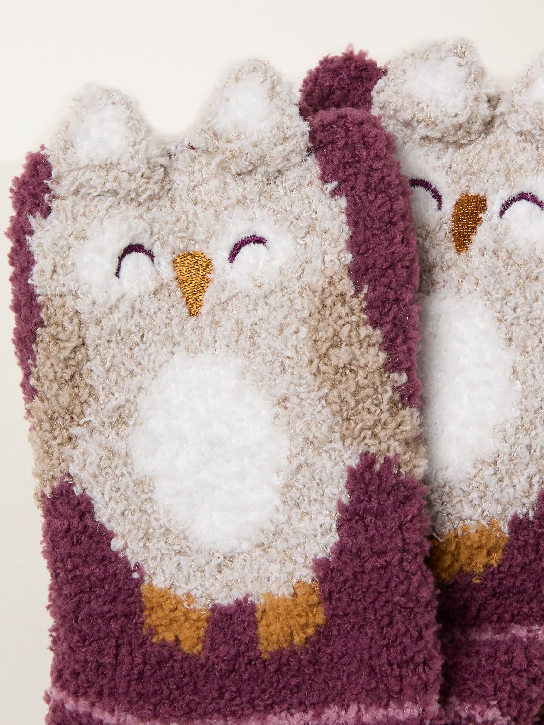 Purple Fluffy Owl Socks In A Box - Image 3 of 3