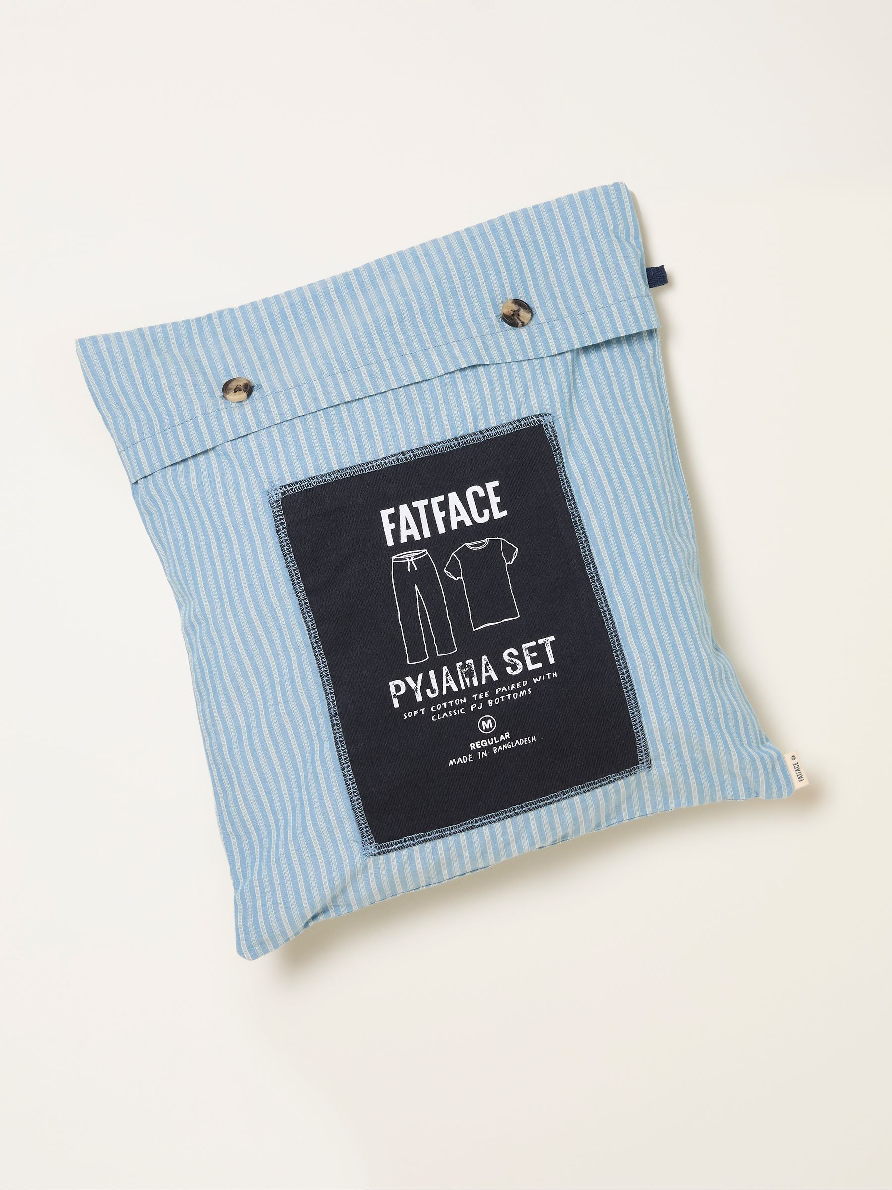 Seil Light Blue Stripe Trouser Pyjama Set - Image 2 of 2