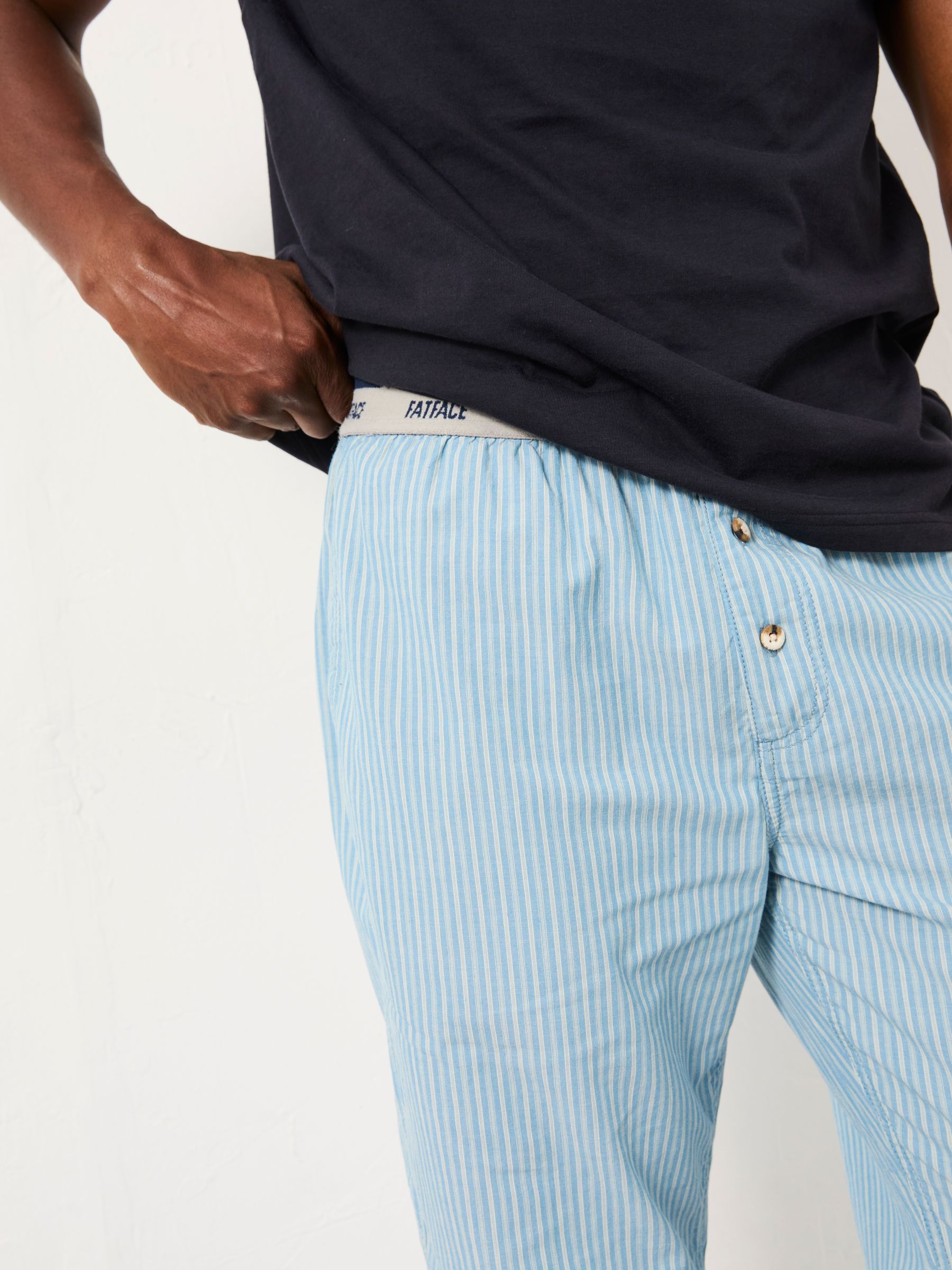 Seil Light Blue Stripe Trouser Pyjama Set - Image 4 of 7