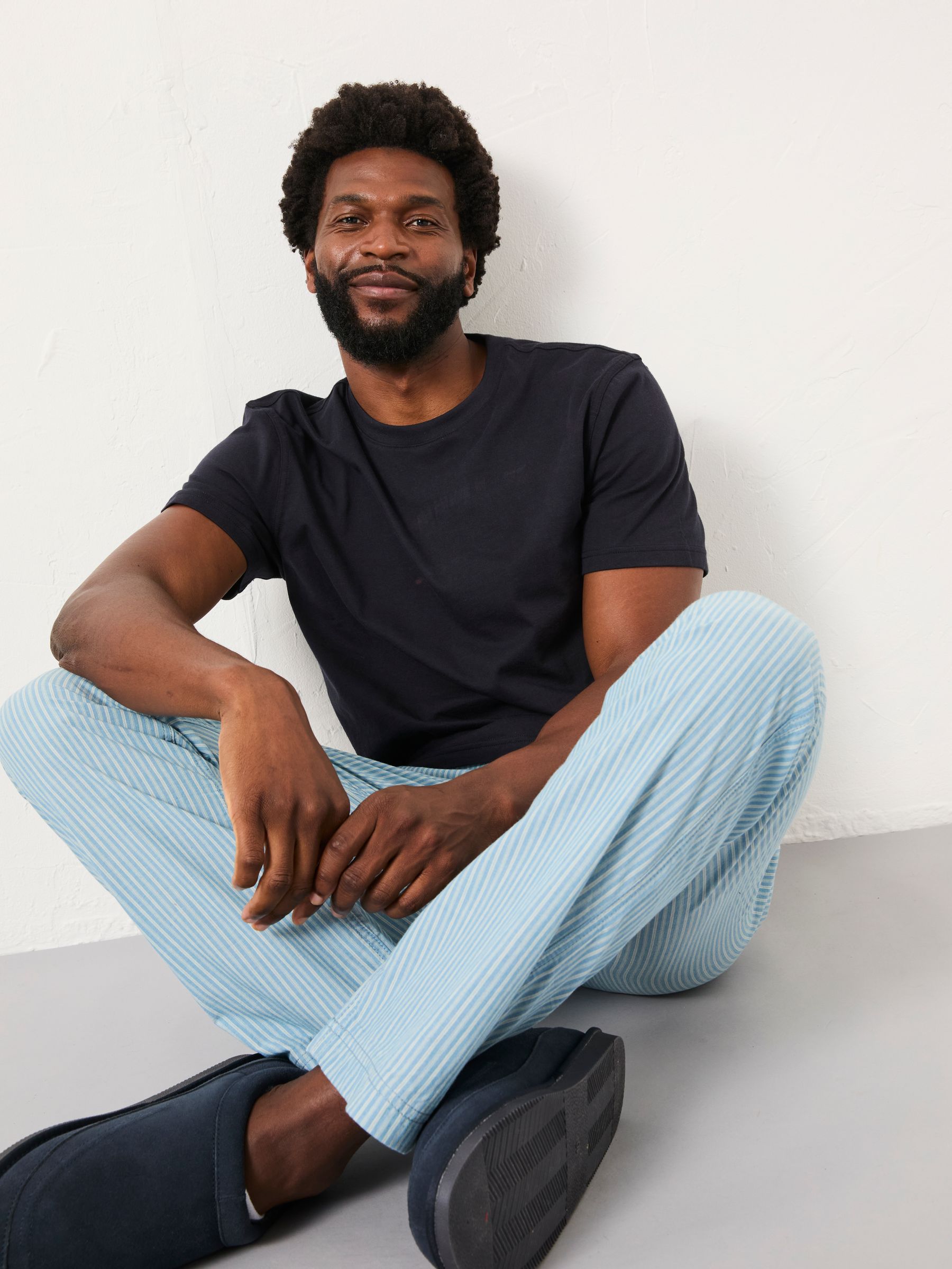 Seil Light Blue Stripe Trouser Pyjama Set - Image 5 of 7
