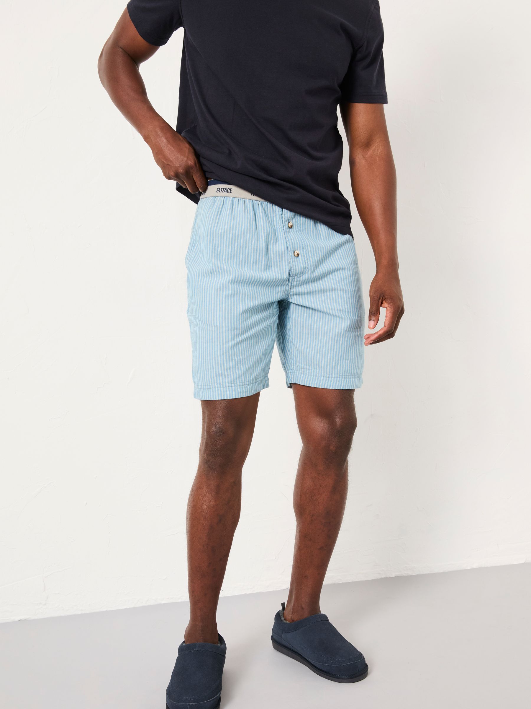 Light Blue Seil Stripe Shorts Pyjama Set - Image 3 of 6