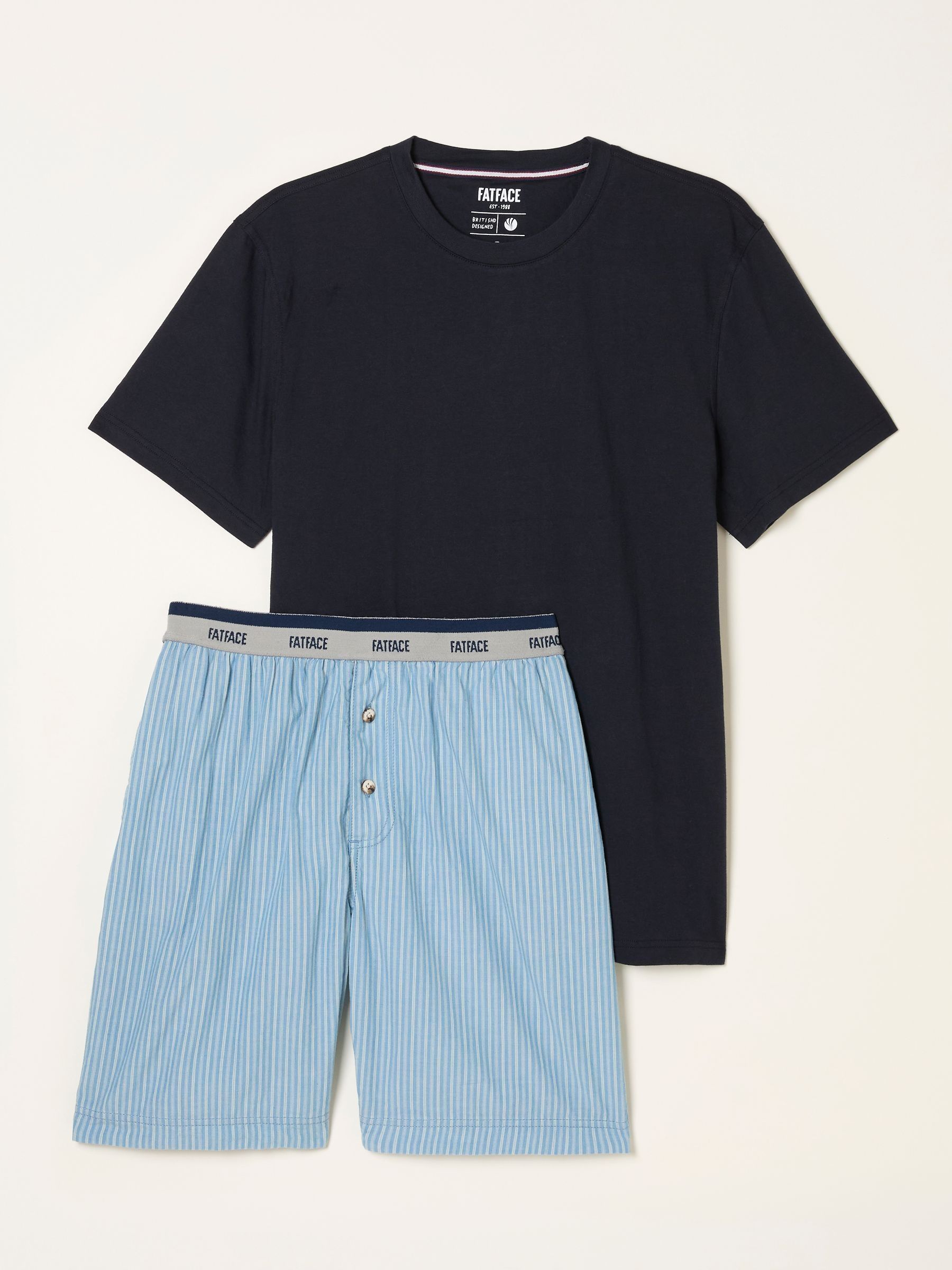 Light Blue Seil Stripe Shorts Pyjama Set - Image 5 of 6
