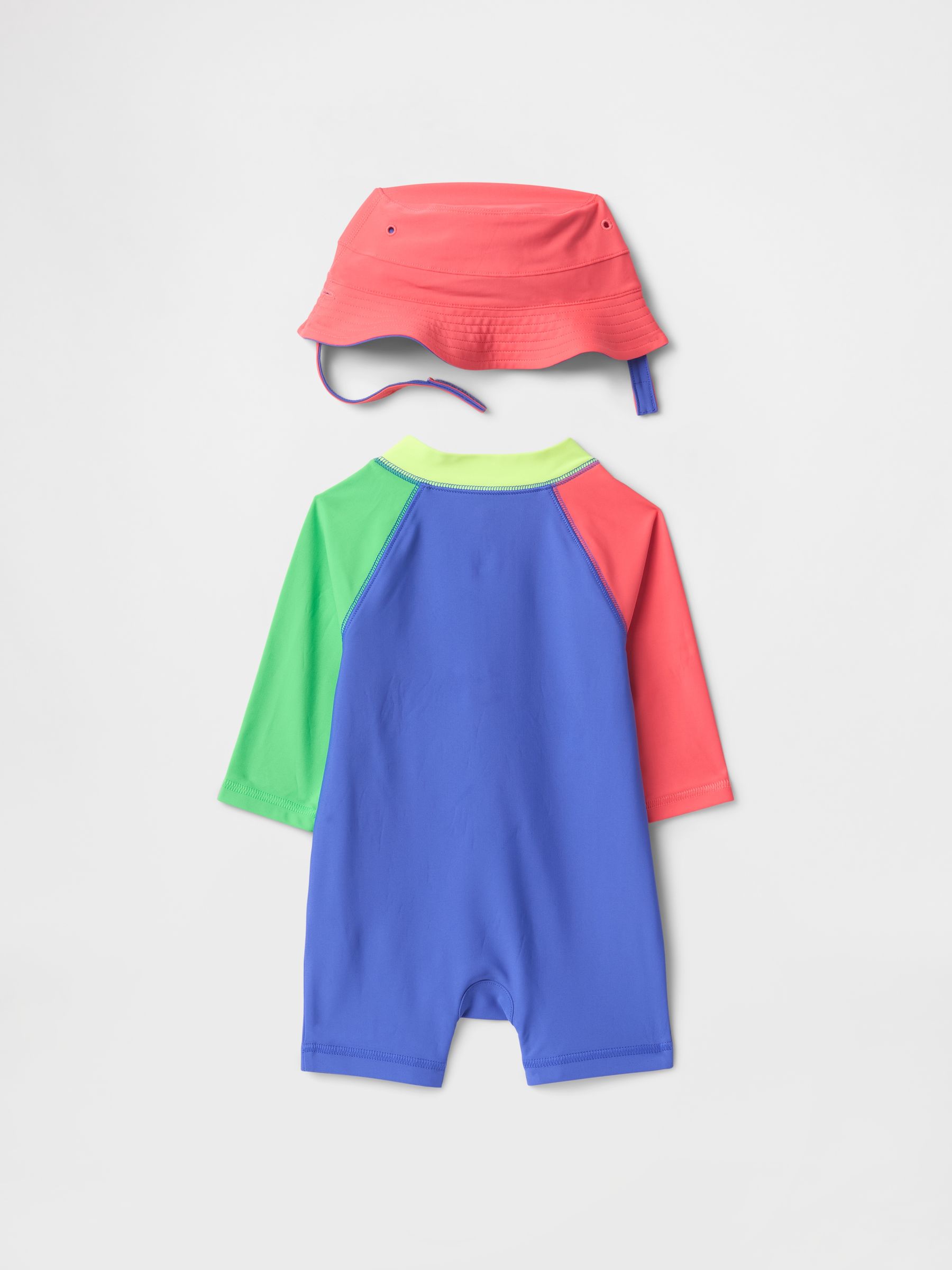 Blue Rash Guard Swimsuit & Hat Set (Newborn-24mths) - Image 2 of 2