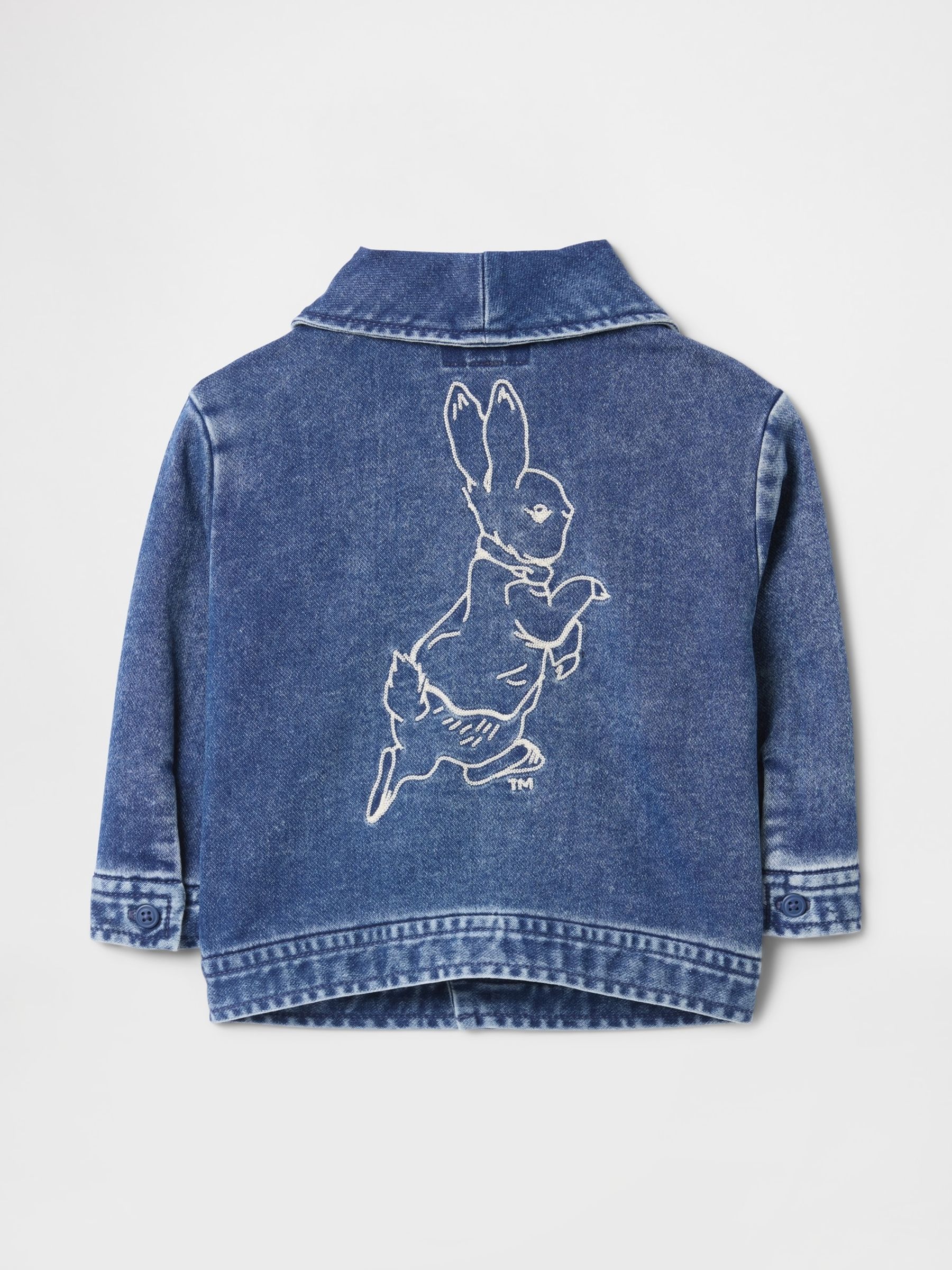 Blue Peter Rabbit Knit Denim Shawl Cardigan (Newborn-24mths) - Image 3 of 5