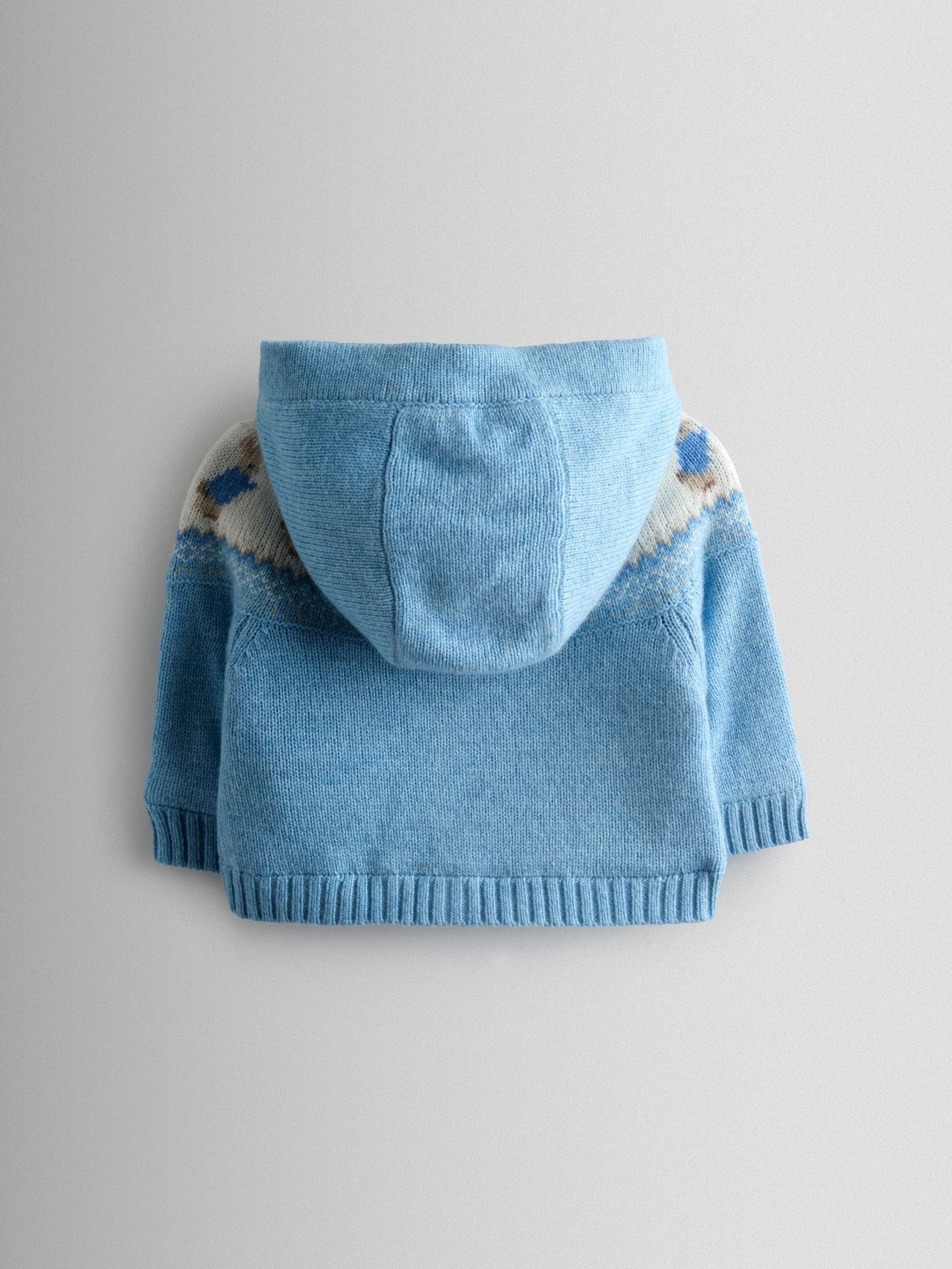 Blue Fair Isle Knit Cardigan - Image 2 of 4