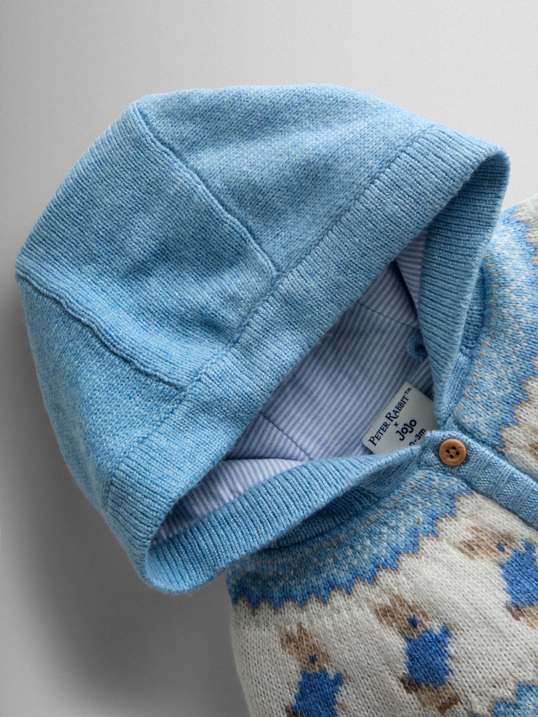 Blue Fair Isle Knit Cardigan - Image 3 of 4