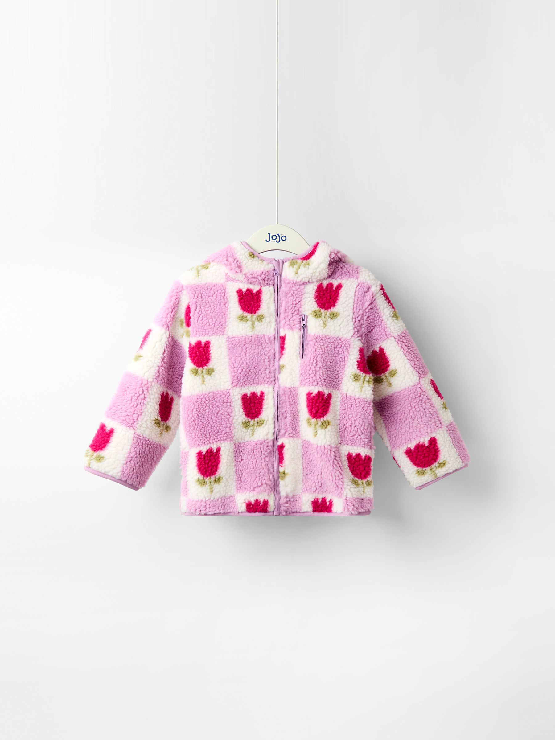 Pink Hooded Fleece Jacket - Image 1 of 3